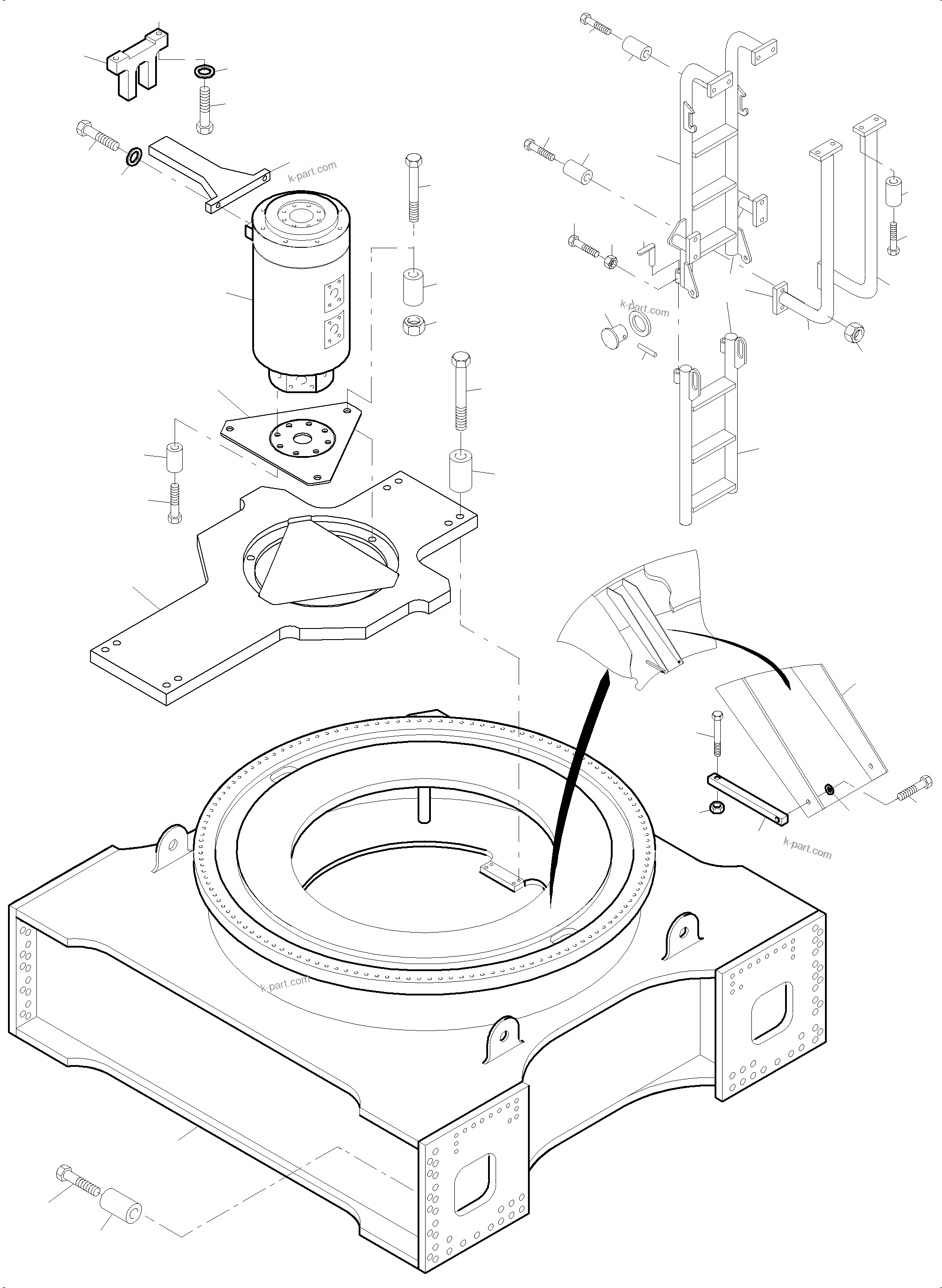 Komatsu parts book diagram for PC8000-6E S/N 12087: CARBODY