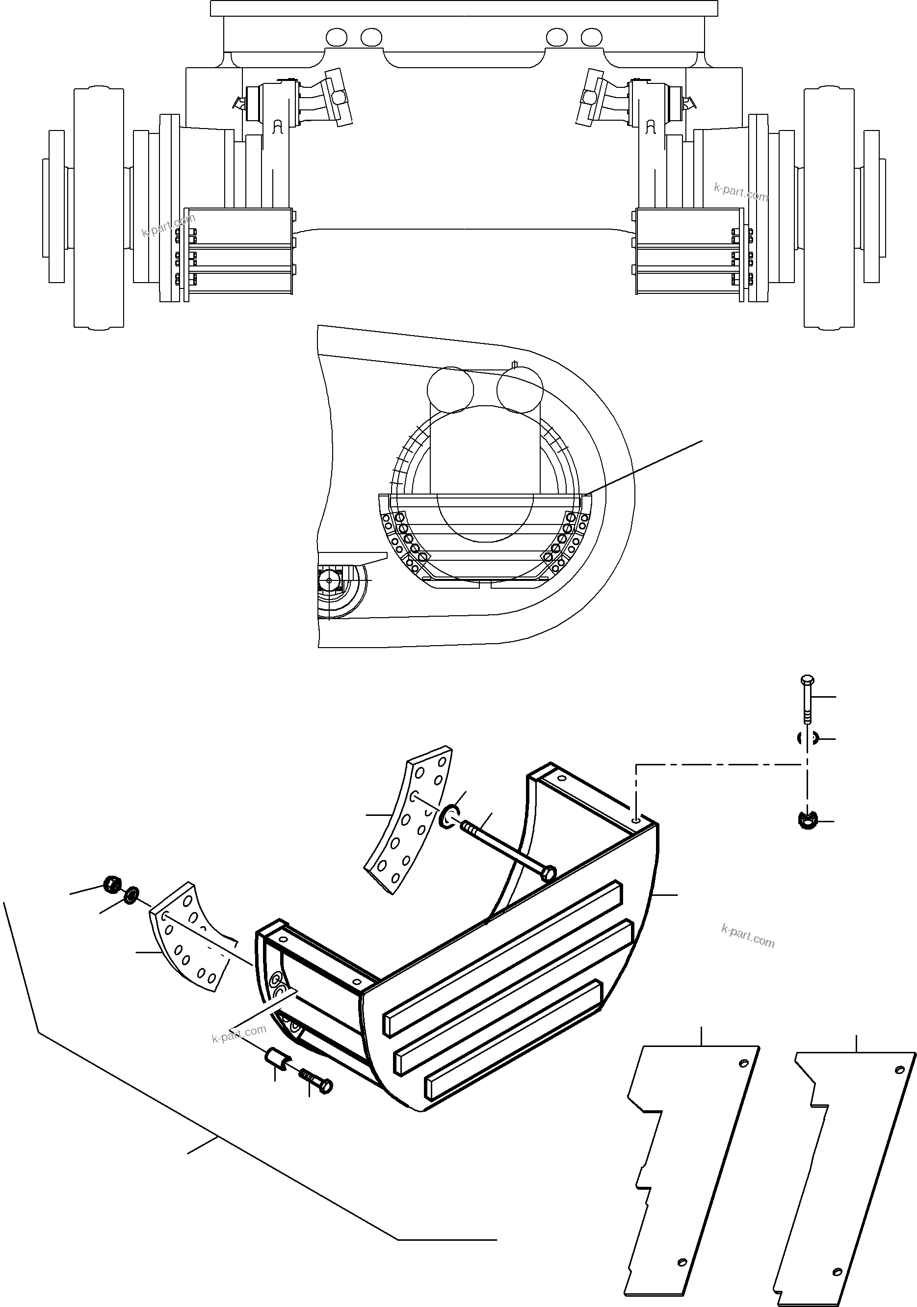 Komatsu parts book diagram for PC8000-6E S/N 12087: PROTECTING CAGE NT/TT