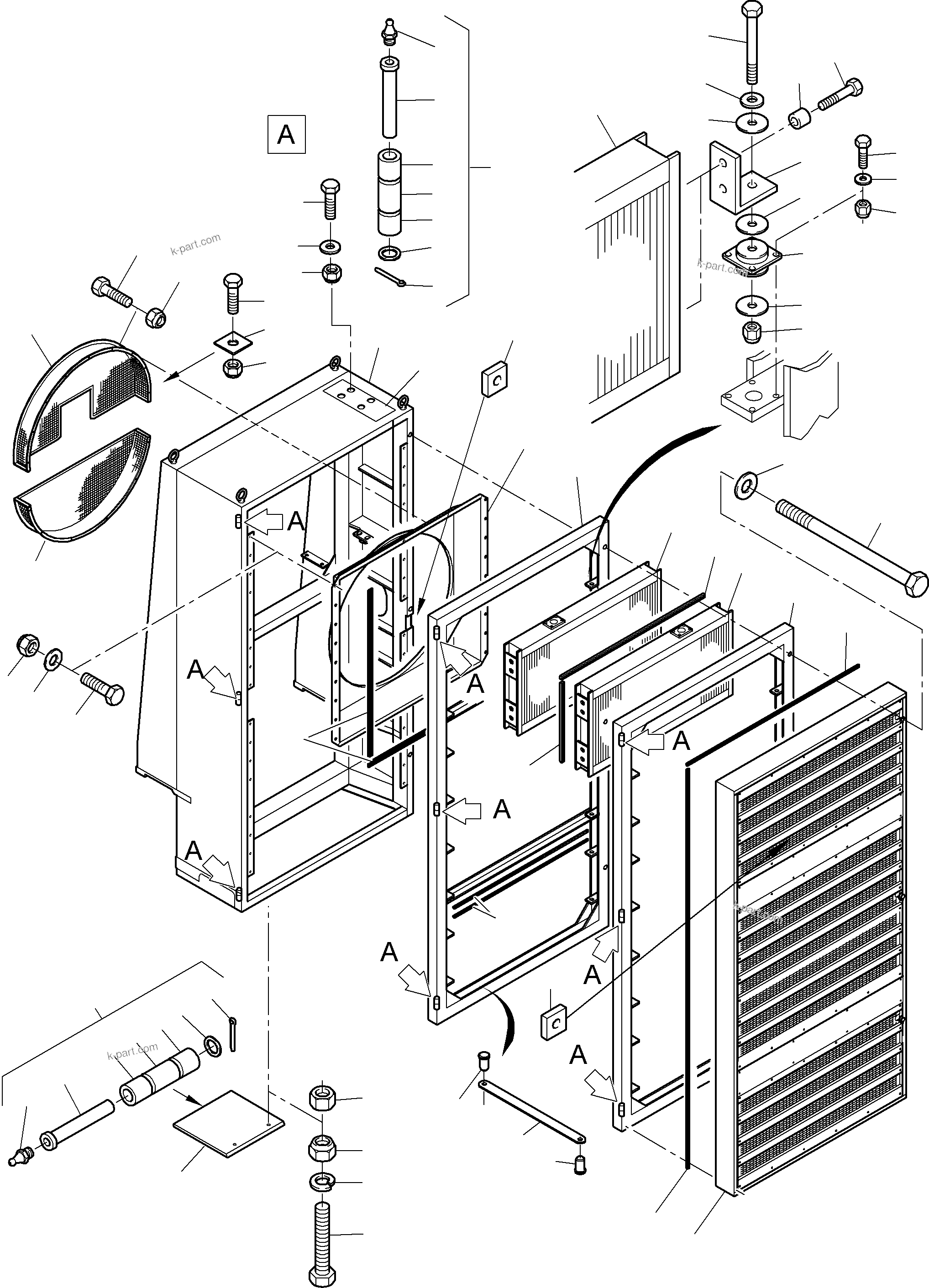 Komatsu parts book diagram for PC8000-6E S/N 12087: OIL COOLER ARR.