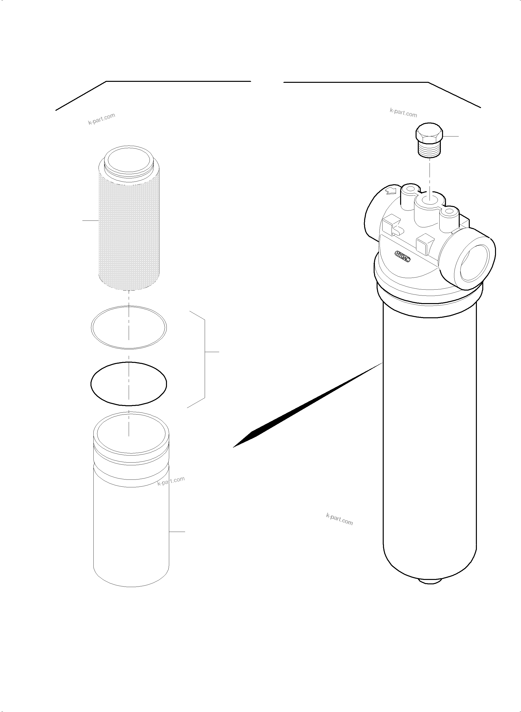 Komatsu parts book diagram for PC8000-6E S/N 12087: HYDRAULIC FILTER