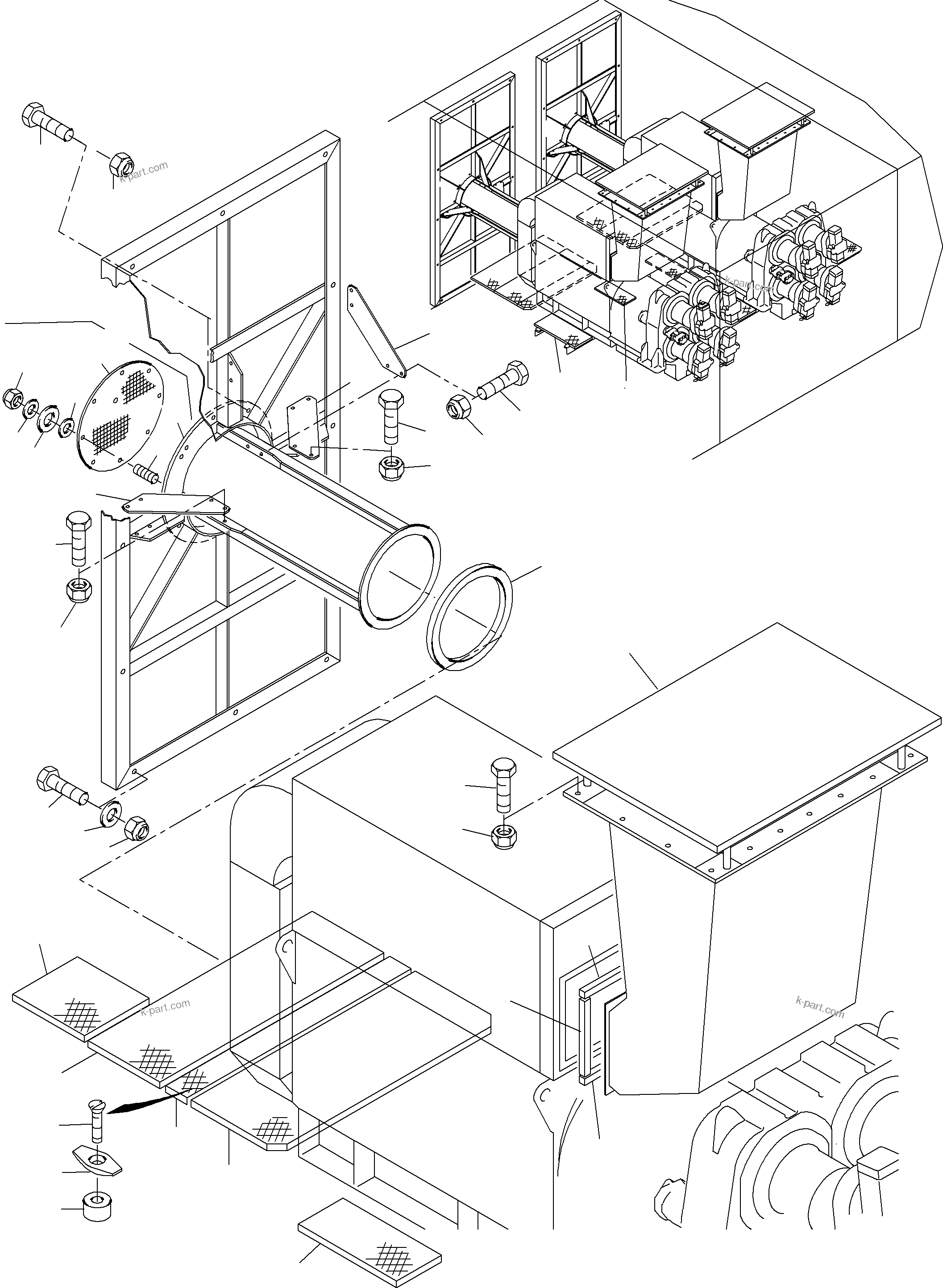Komatsu parts book diagram for PC8000-6E S/N 12087: DRIVE ARRANGEMENT