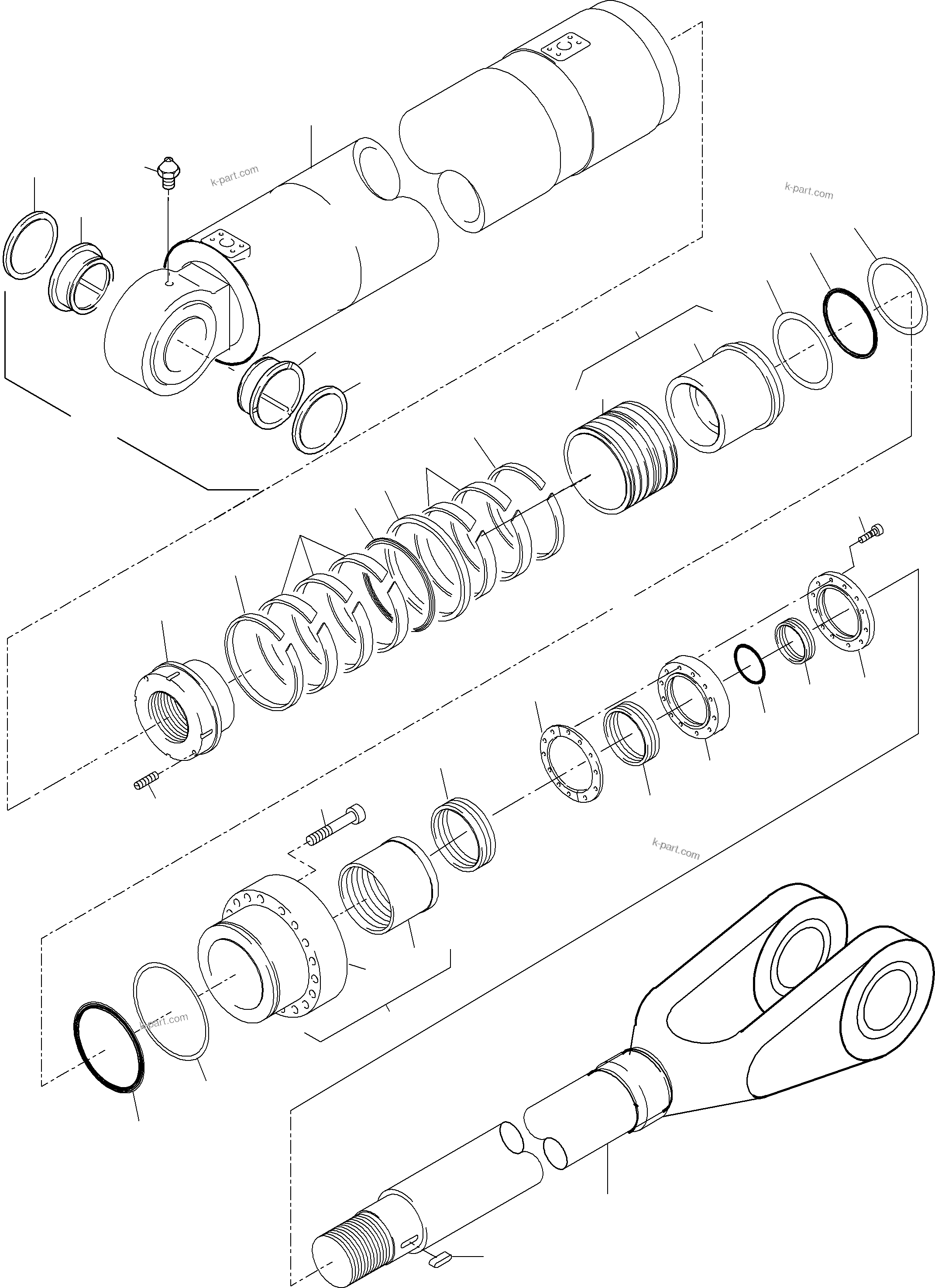 Komatsu parts book diagram for PC8000-6E S/N 12087: HYDR.-CYLINDER