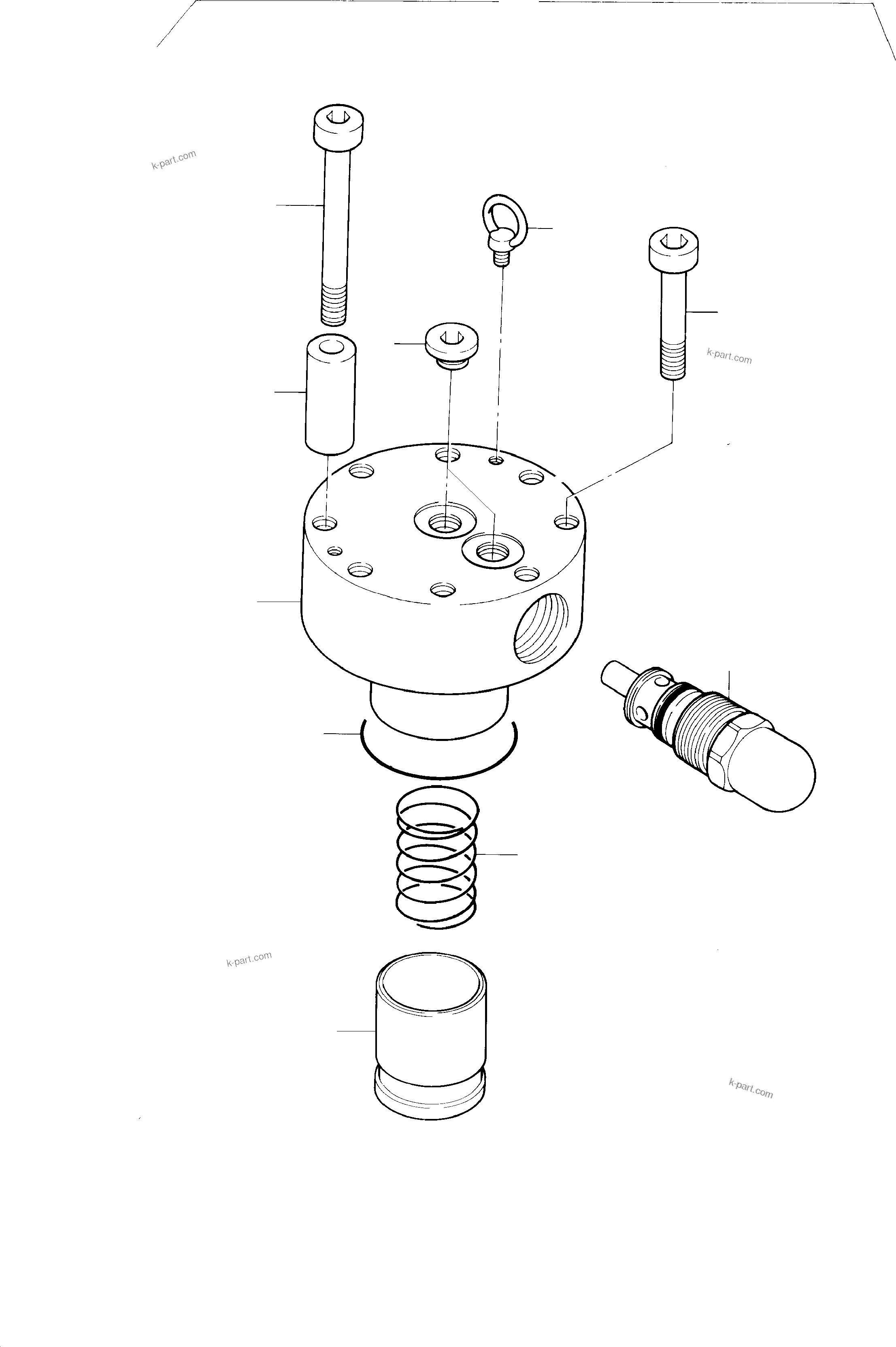 Komatsu parts book diagram for PC8000-6E S/N 12088: PRESSURE RELIEF VALVE