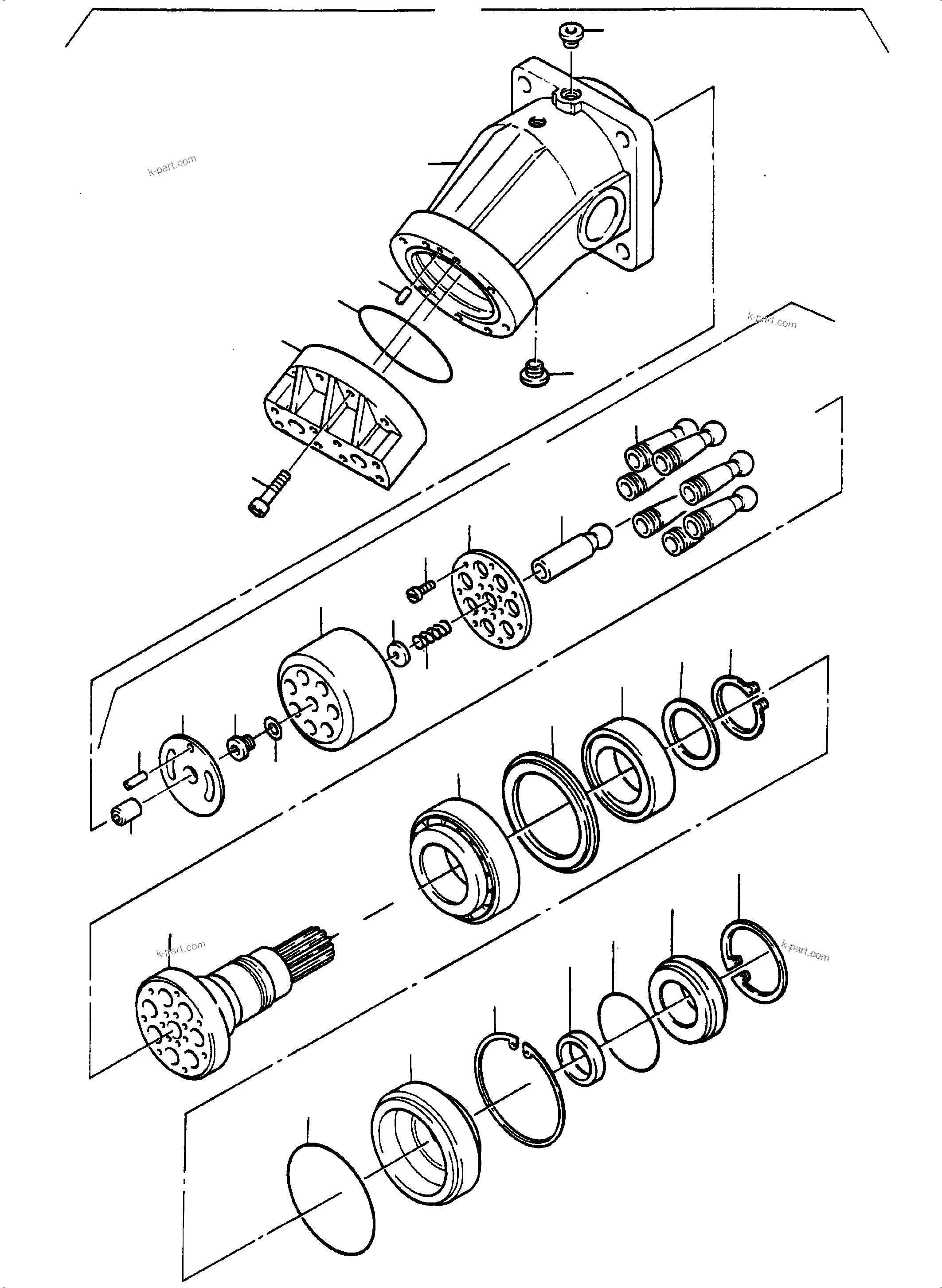 Komatsu parts book diagram for PC8000-6E S/N 12088: HYDR. MOTOR