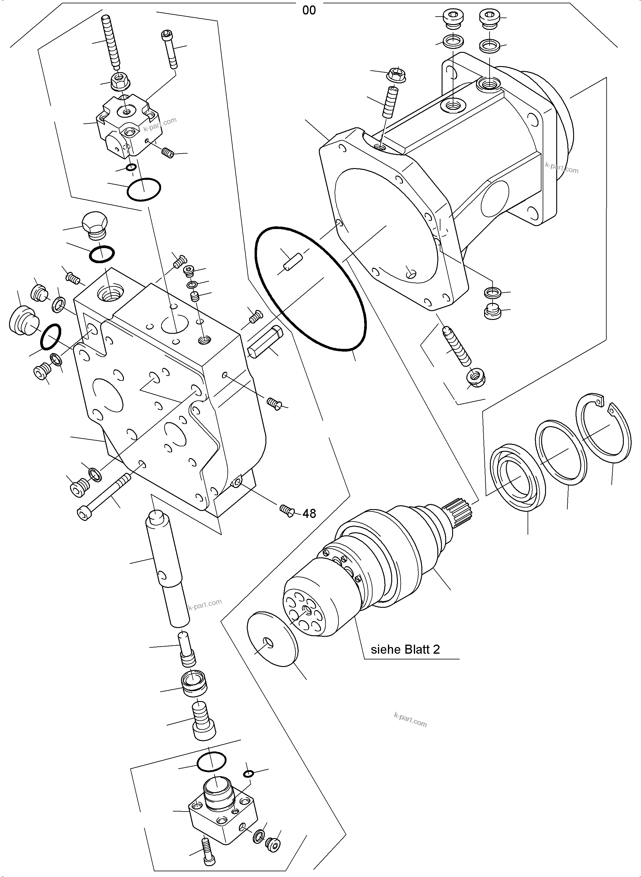 Komatsu parts book diagram for PC8000-6E S/N 12088: VARIABLE DISPLACEMENT PUMP