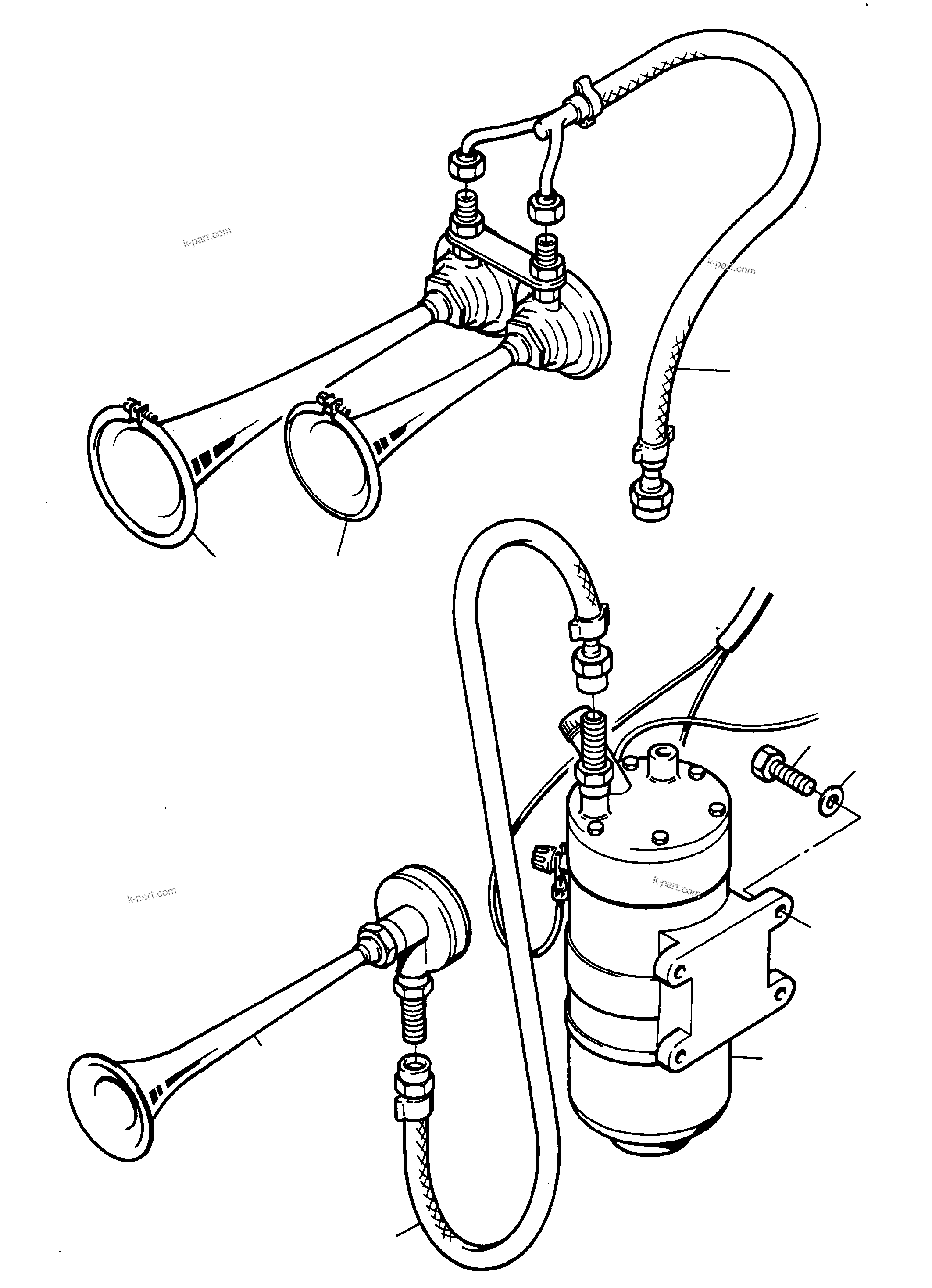 Komatsu parts book diagram for PC8000-6E S/N 12088: HORN, ILLUMINATION