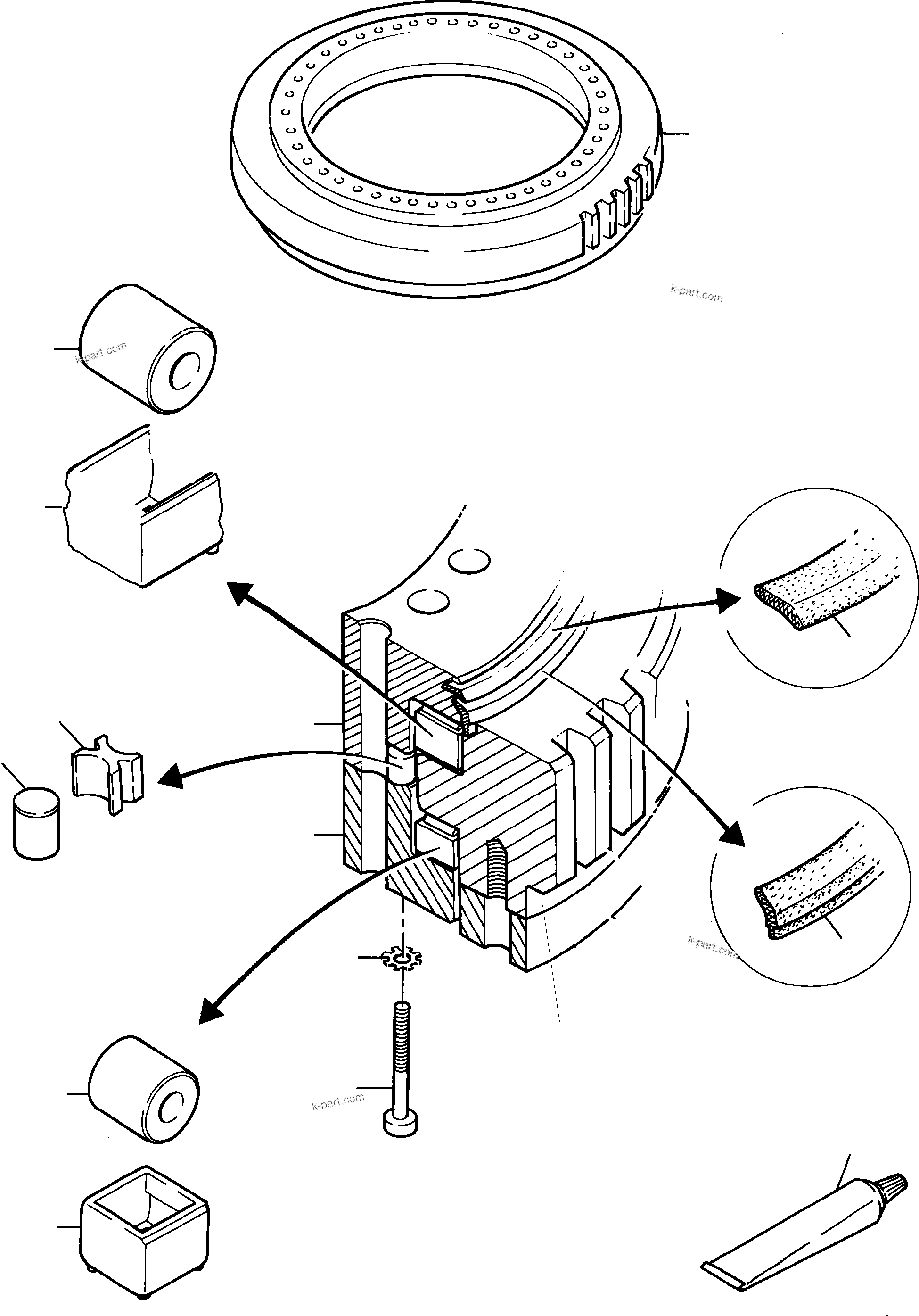Komatsu parts book diagram for PC8000-6E S/N 12088: SLEW RING