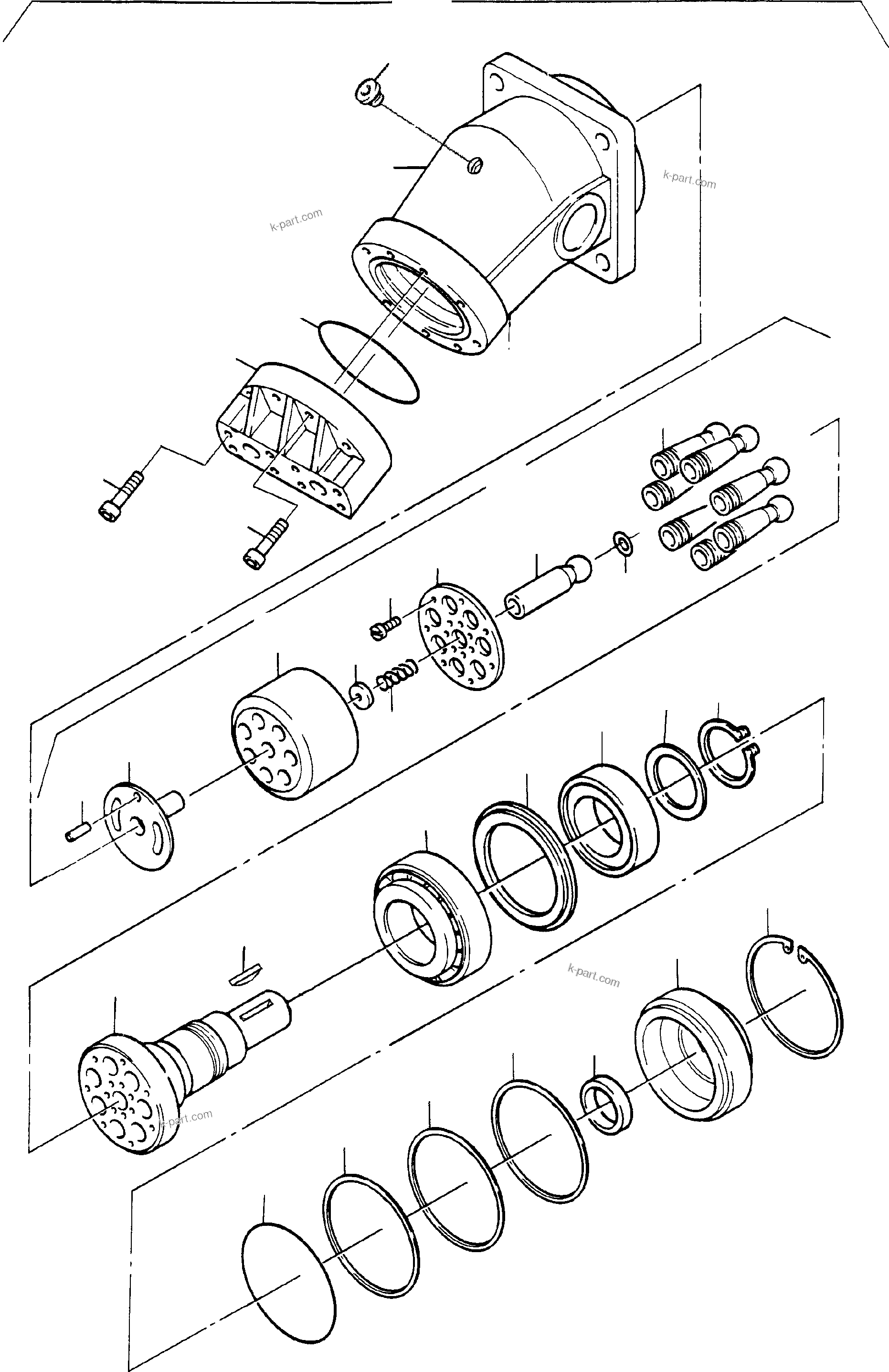 Komatsu parts book diagram for PC8000-6E S/N 12088: HYDRAULIC MOTOR