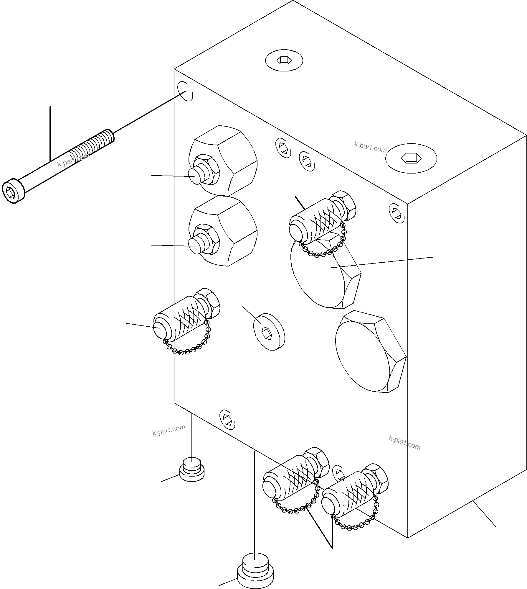 Komatsu parts book diagram for PC8000-6E S/N 12088: VALVE - PILOT OIL BLOCK 2 DRIVE
