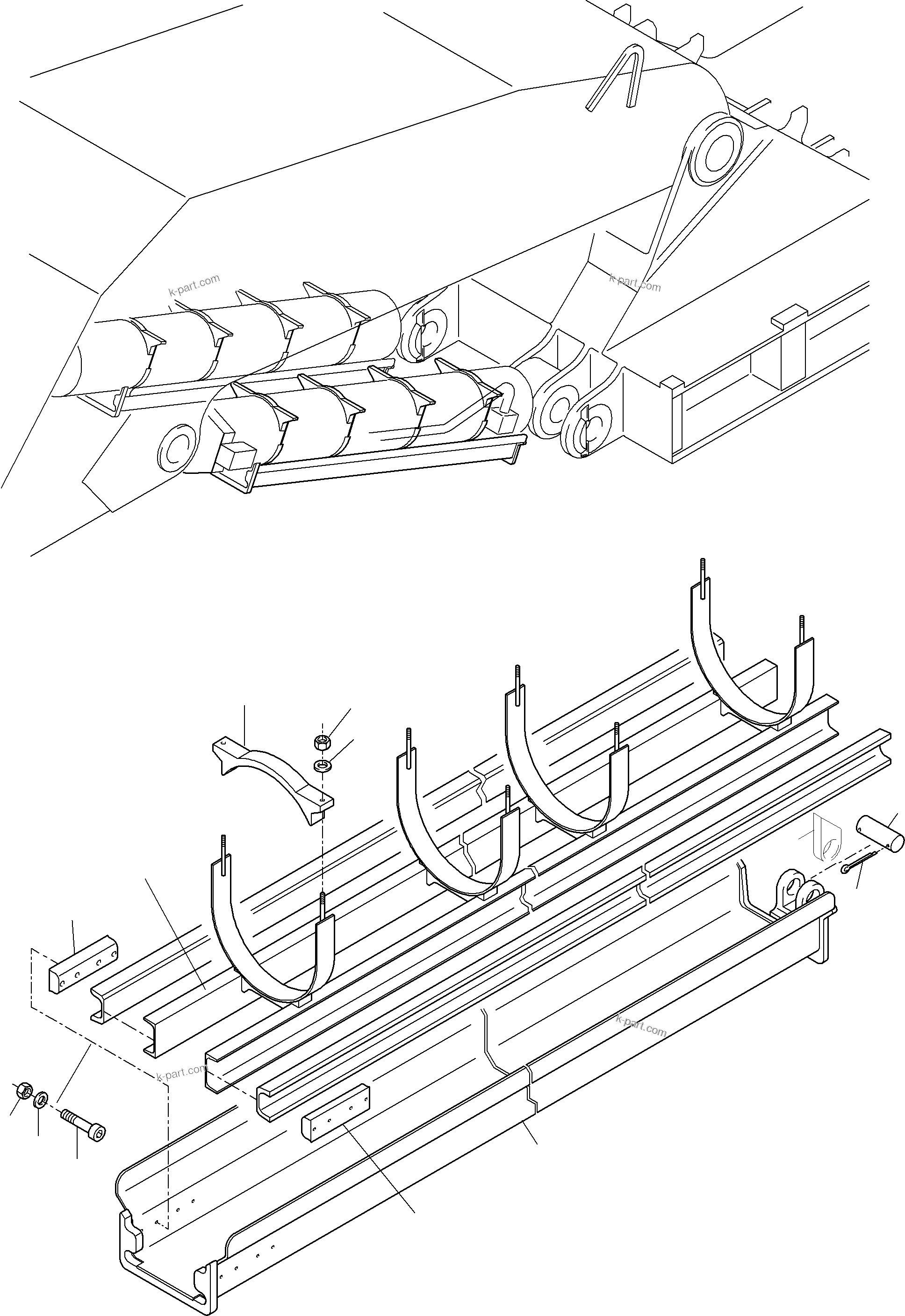 Komatsu parts book diagram for PC8000-6E S/N 12088: ROD PROTECTION, BOOM CYLINDER