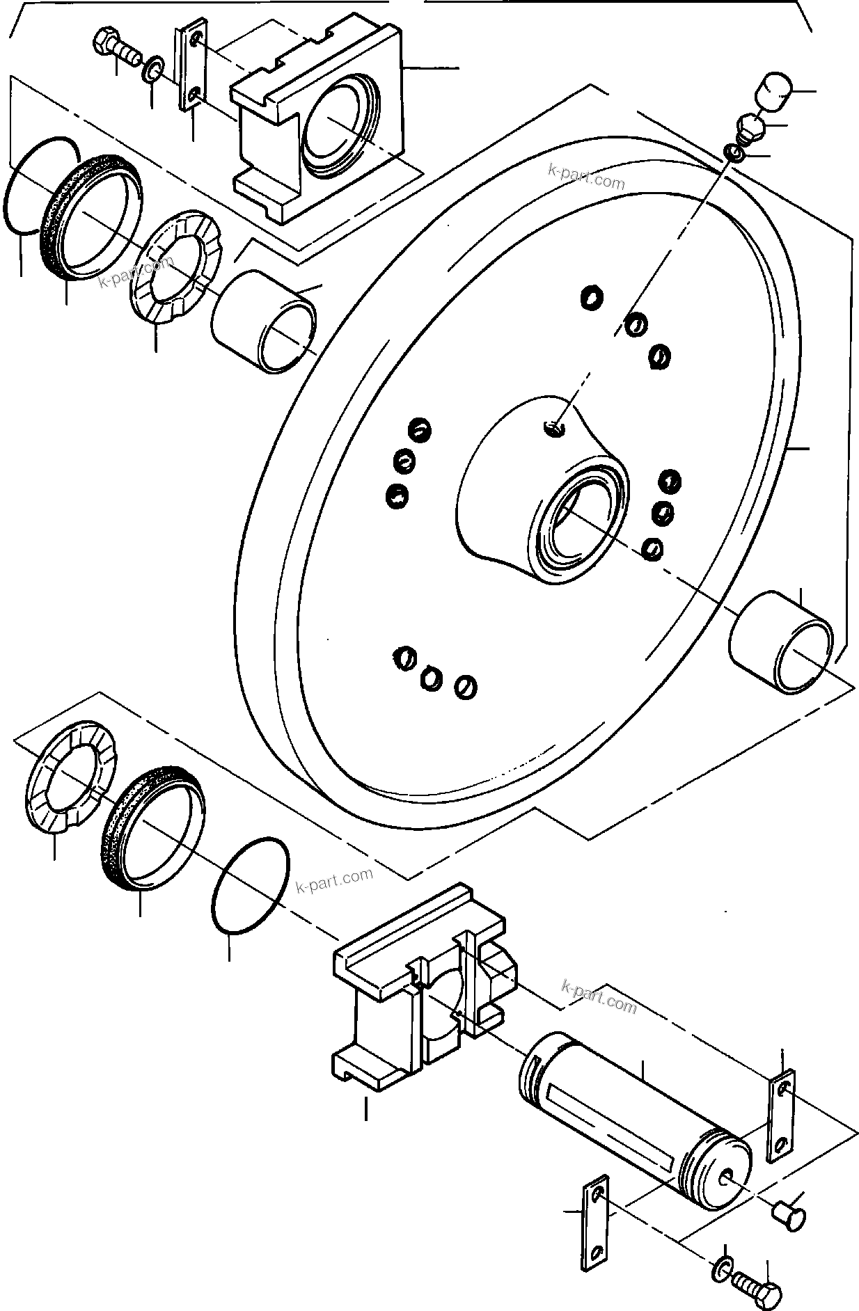 Komatsu parts book diagram for PC8000-6E S/N 12088: IDLER ASSY.
