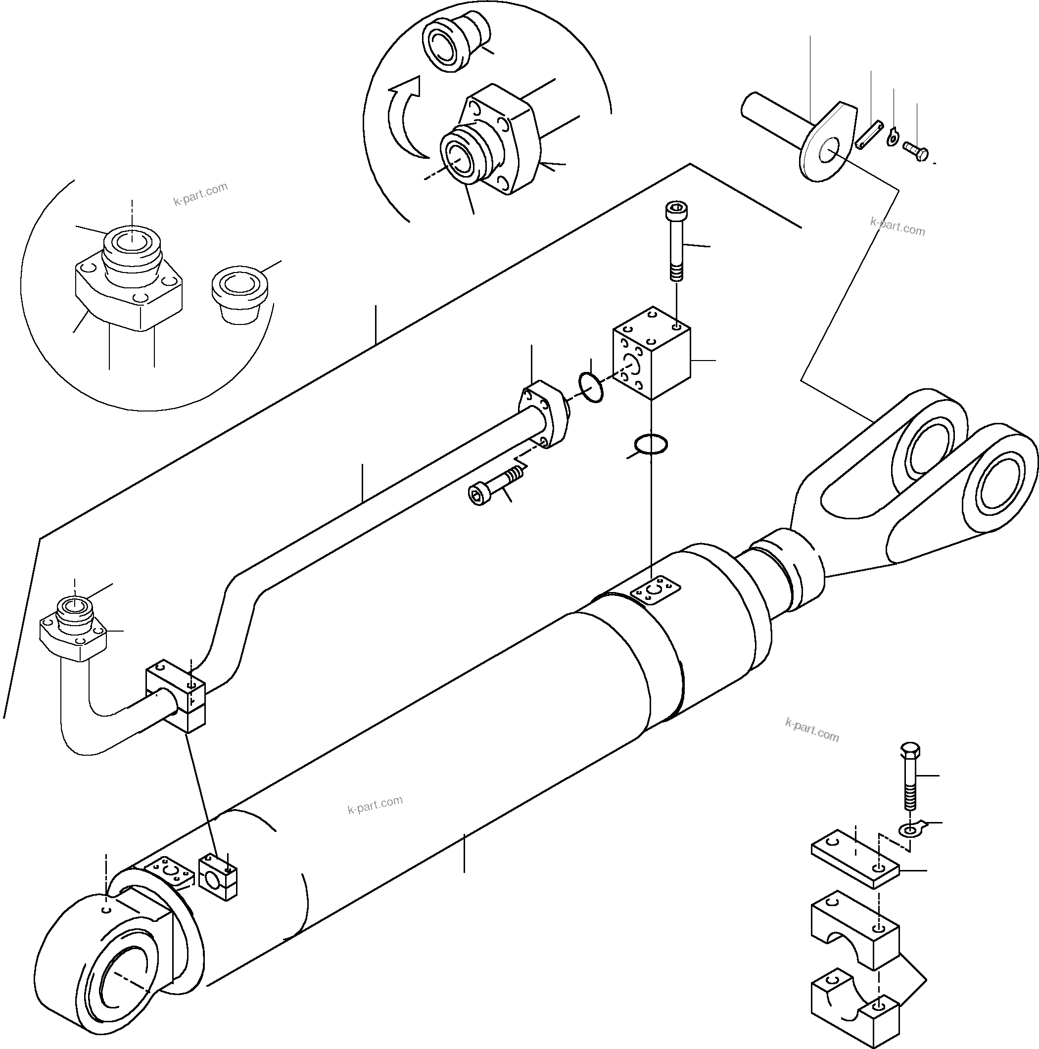 Komatsu parts book diagram for PC8000-6E S/N 12088: STICK CYLINDER R.H AND L.H WITH PIPING