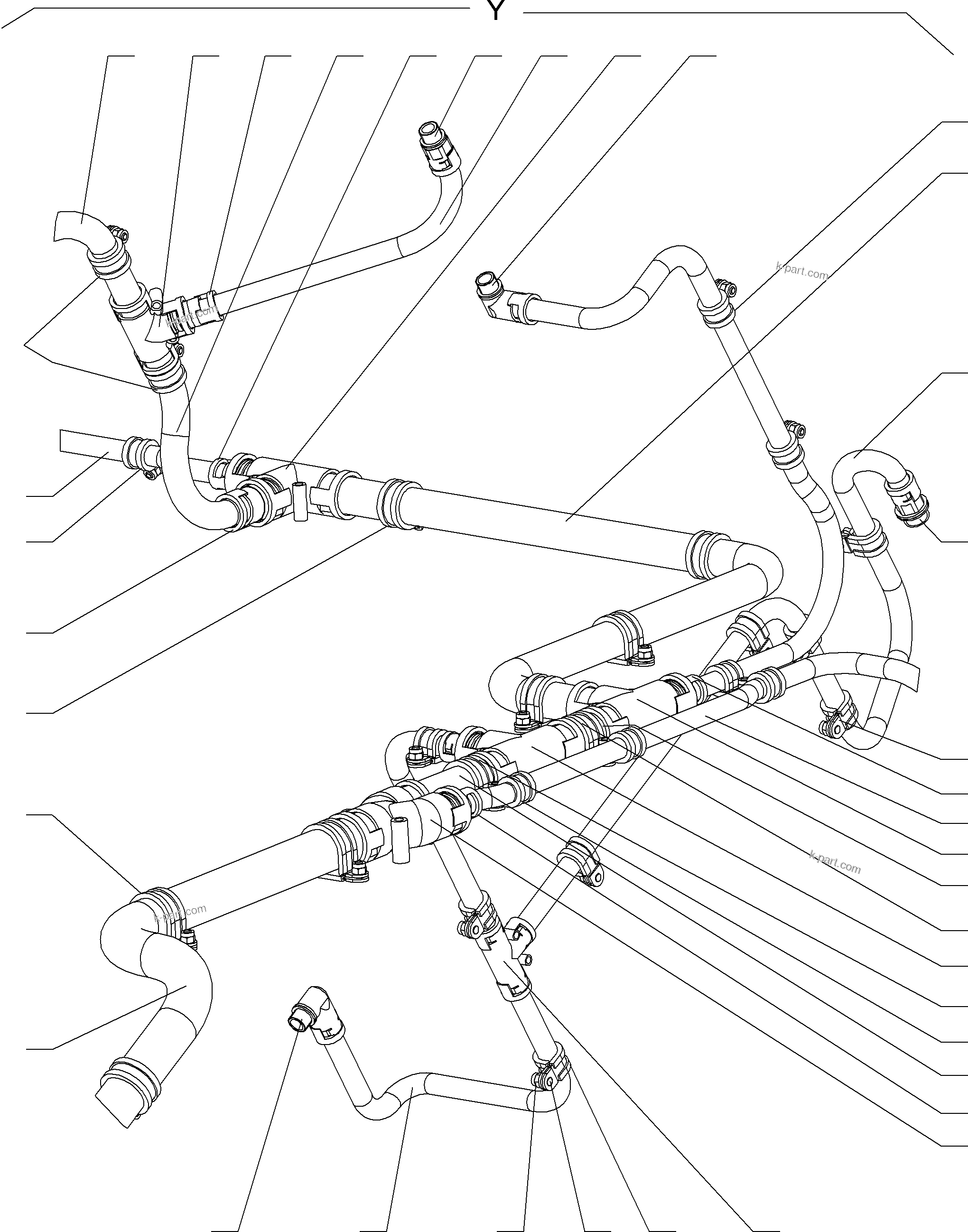 Komatsu parts book diagram for PC8000-6E S/N 12088: CABLES- CABLE DUCT