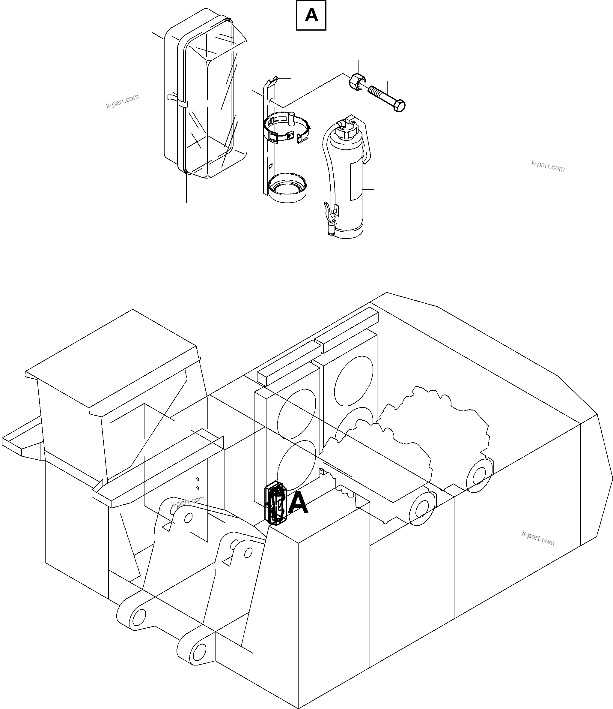 Komatsu parts book diagram for PC8000-6E S/N 12088: INSTALLATION FIRE EXTINGISHER
