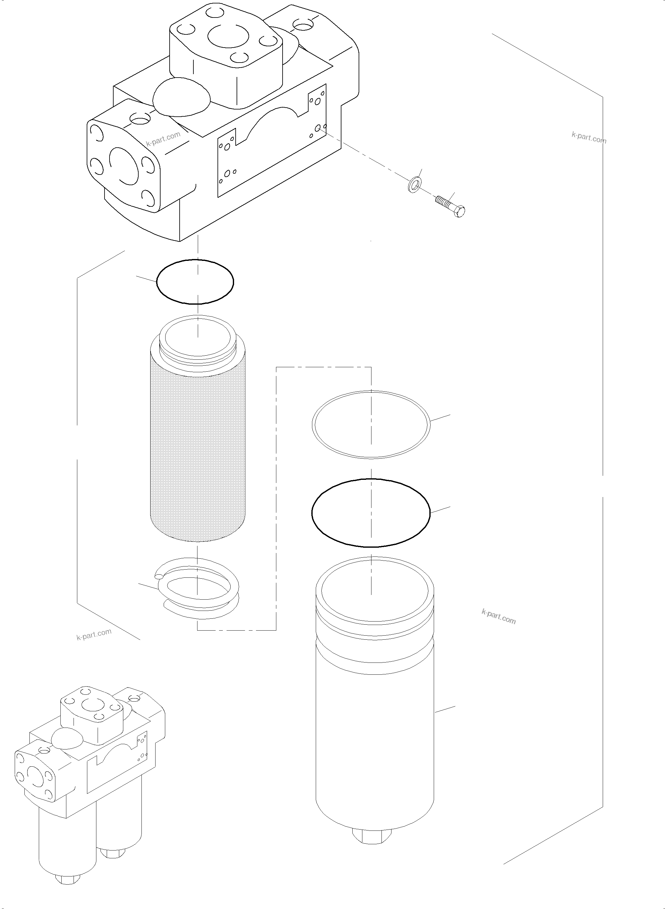 Komatsu parts book diagram for PC8000-6E S/N 12088: H. P. FILTER