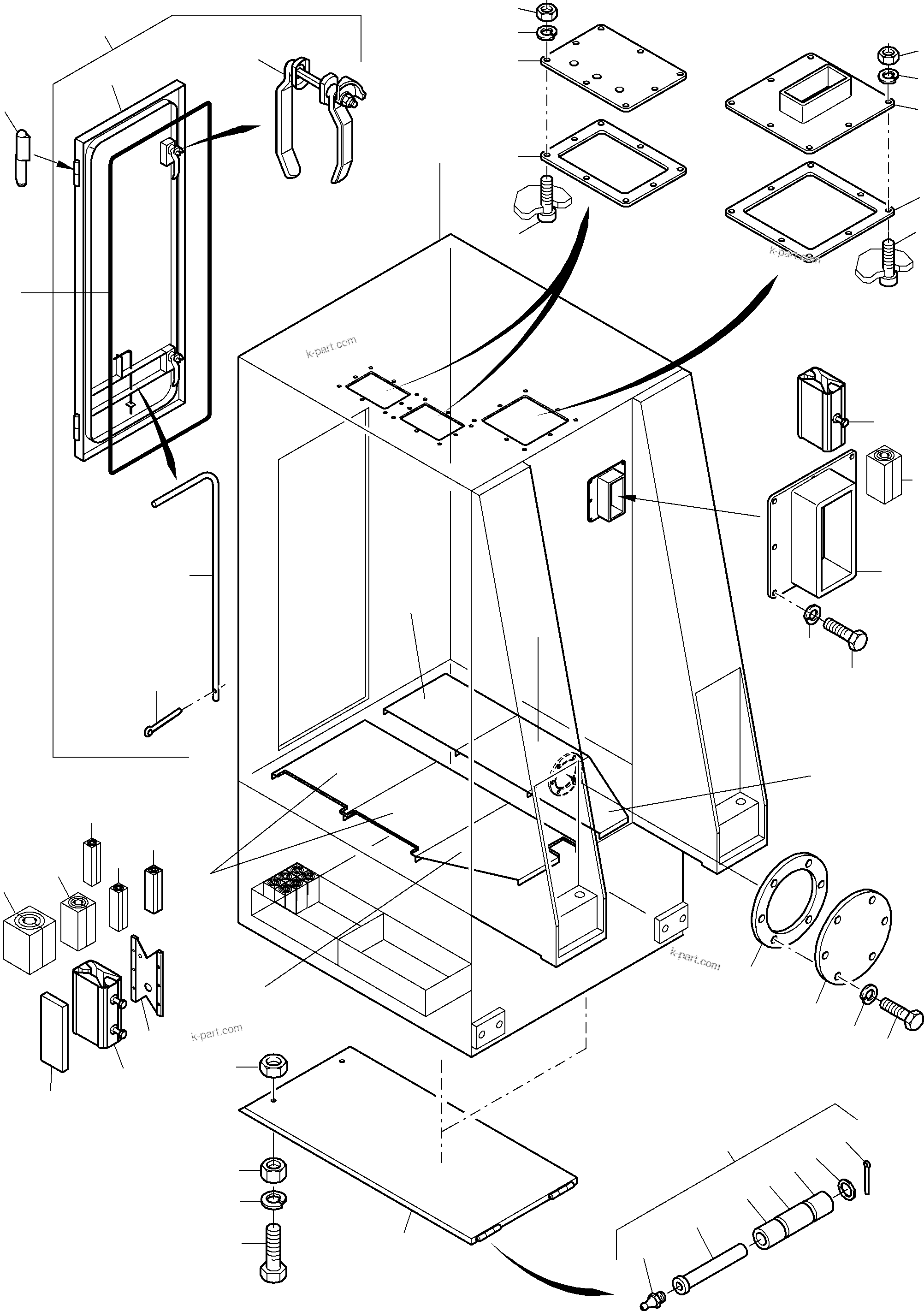 Komatsu parts book diagram for PC8000-6E S/N 12088: CAB SUPPORT