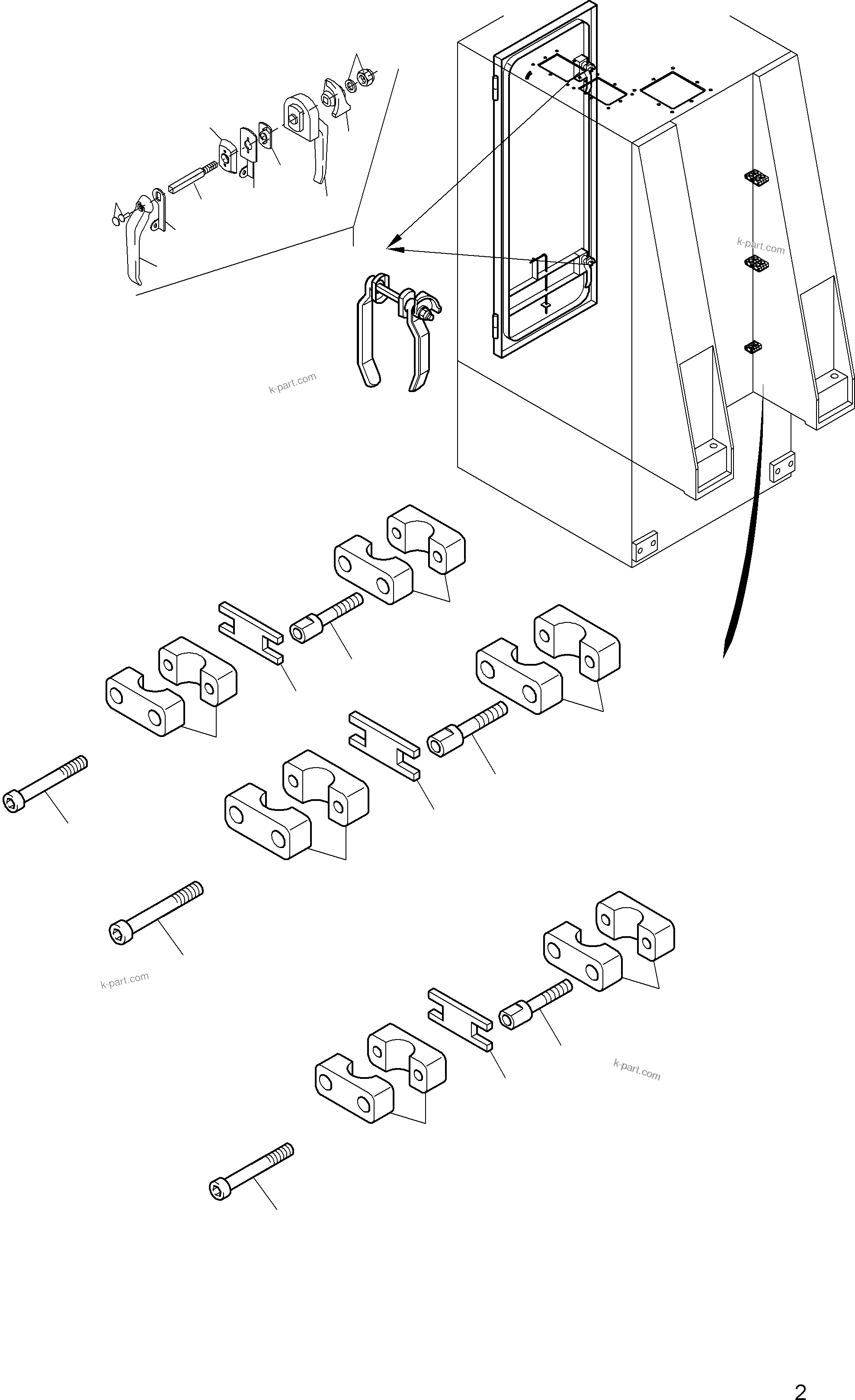 Komatsu parts book diagram for PC8000-6E S/N 12088: CAB SUPPORT