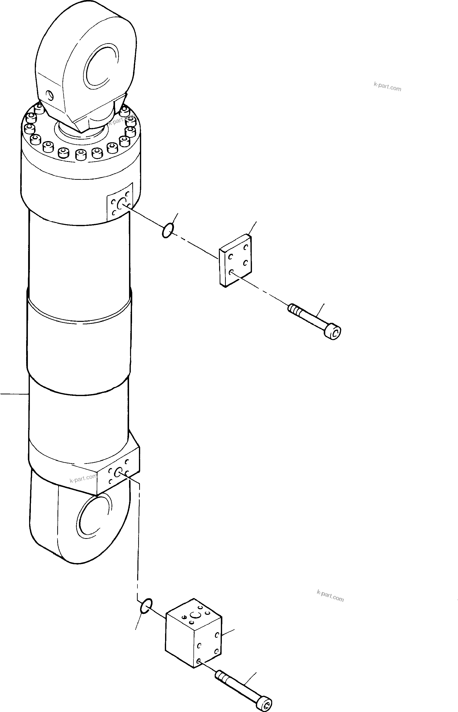 Komatsu parts book diagram for PC8000-6E S/N 12088: EXHAUST BRAKE CYLINDER, R.H. AND L.H.