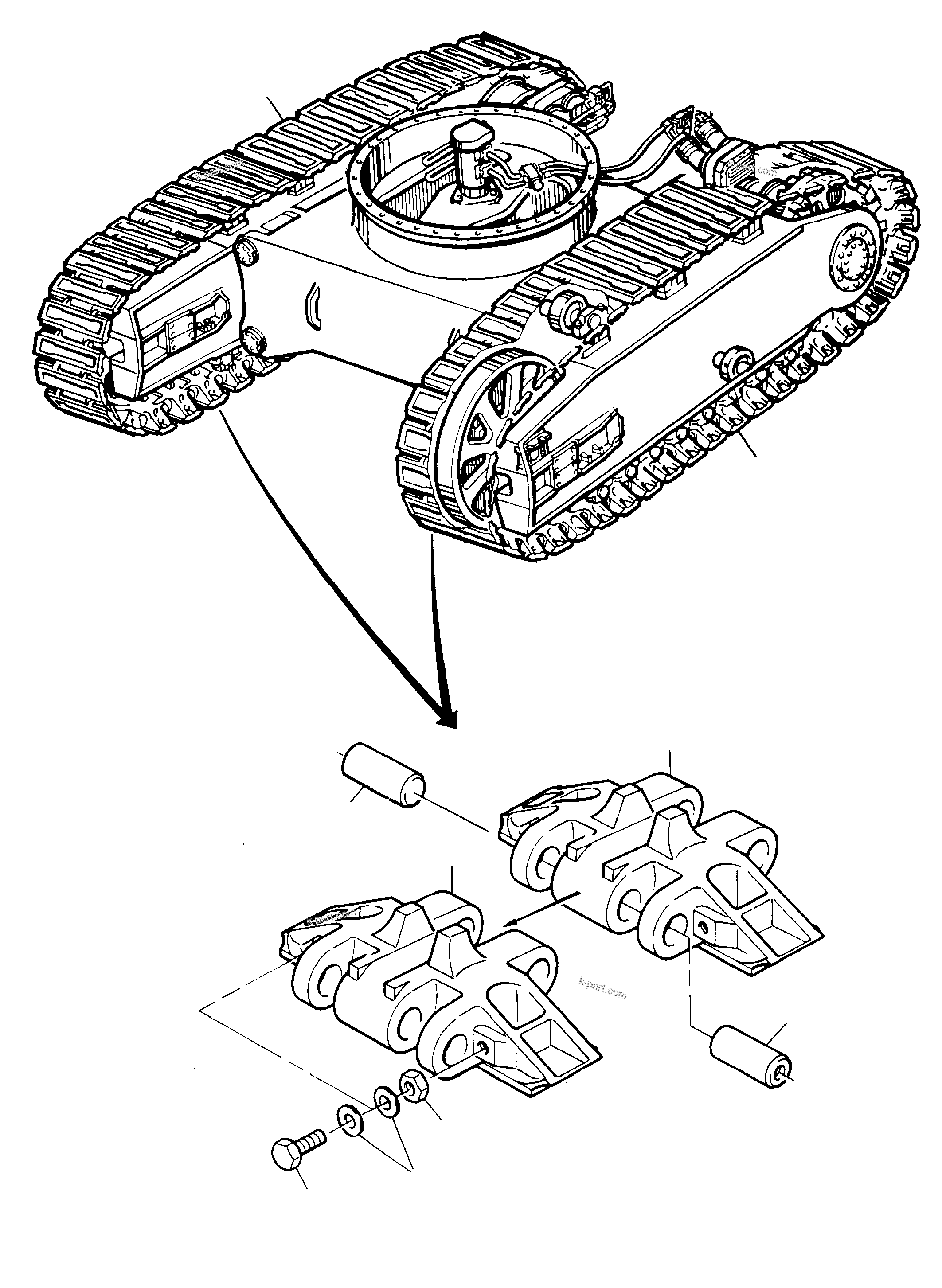 Komatsu parts book diagram for PC8000-6E S/N 12088: TRACK GROUP