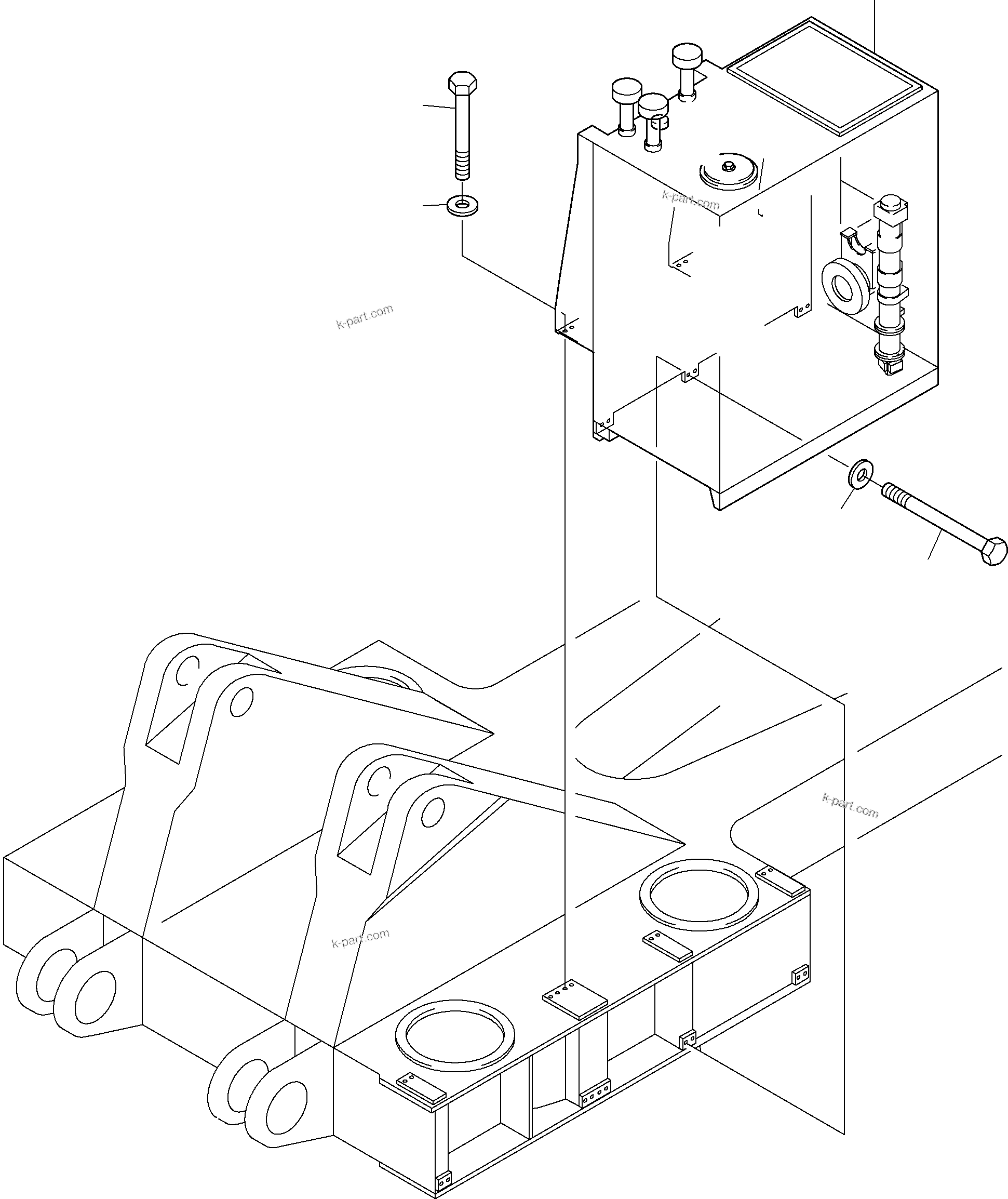 Komatsu parts book diagram for PC8000-6E S/N 12088: MAIN ЦIL TANK ARRANGEMENT