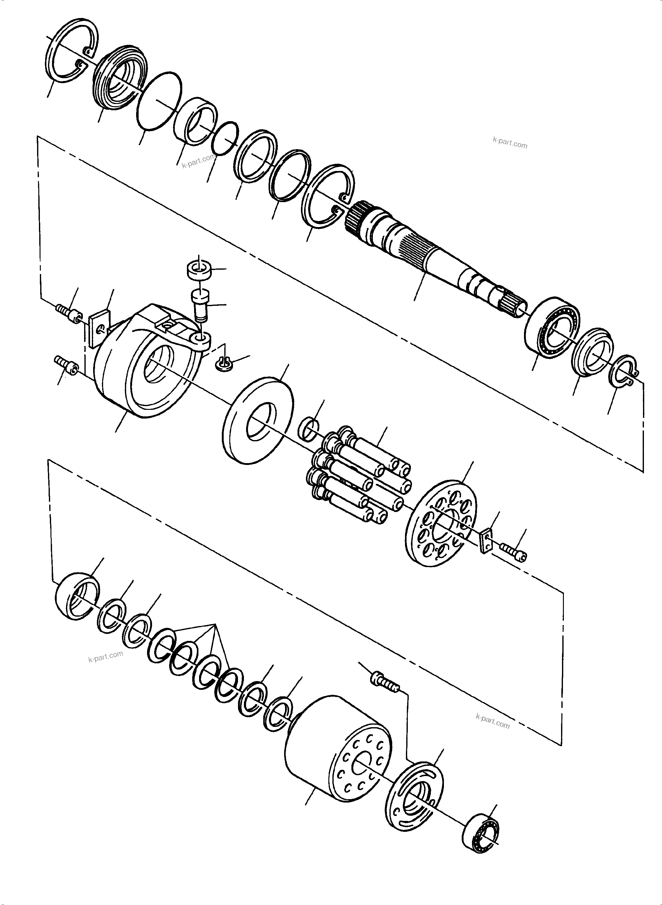 Komatsu parts book diagram for PC8000-6E S/N 12088: VARIABLE DISPLACEMENT PUMP