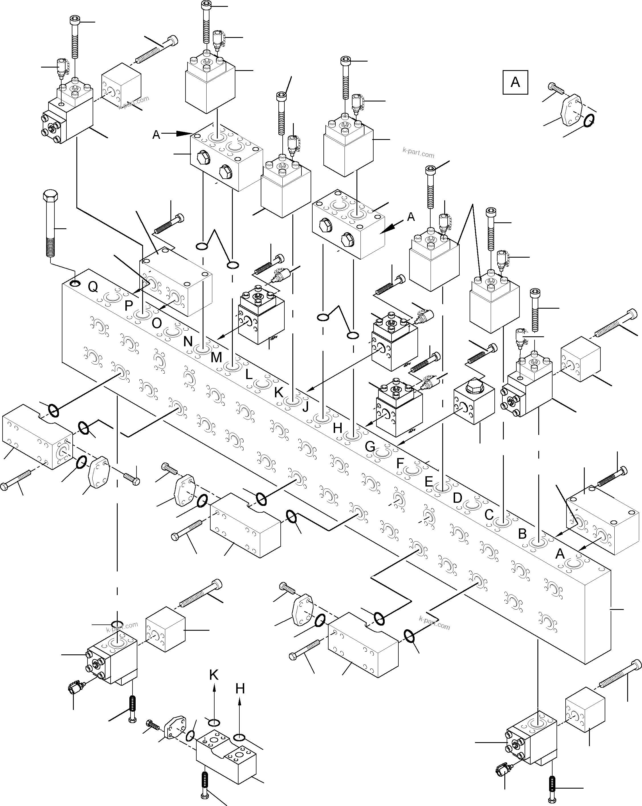 Komatsu parts book diagram for PC8000-6E S/N 12088: MANIFOLD ARR.
