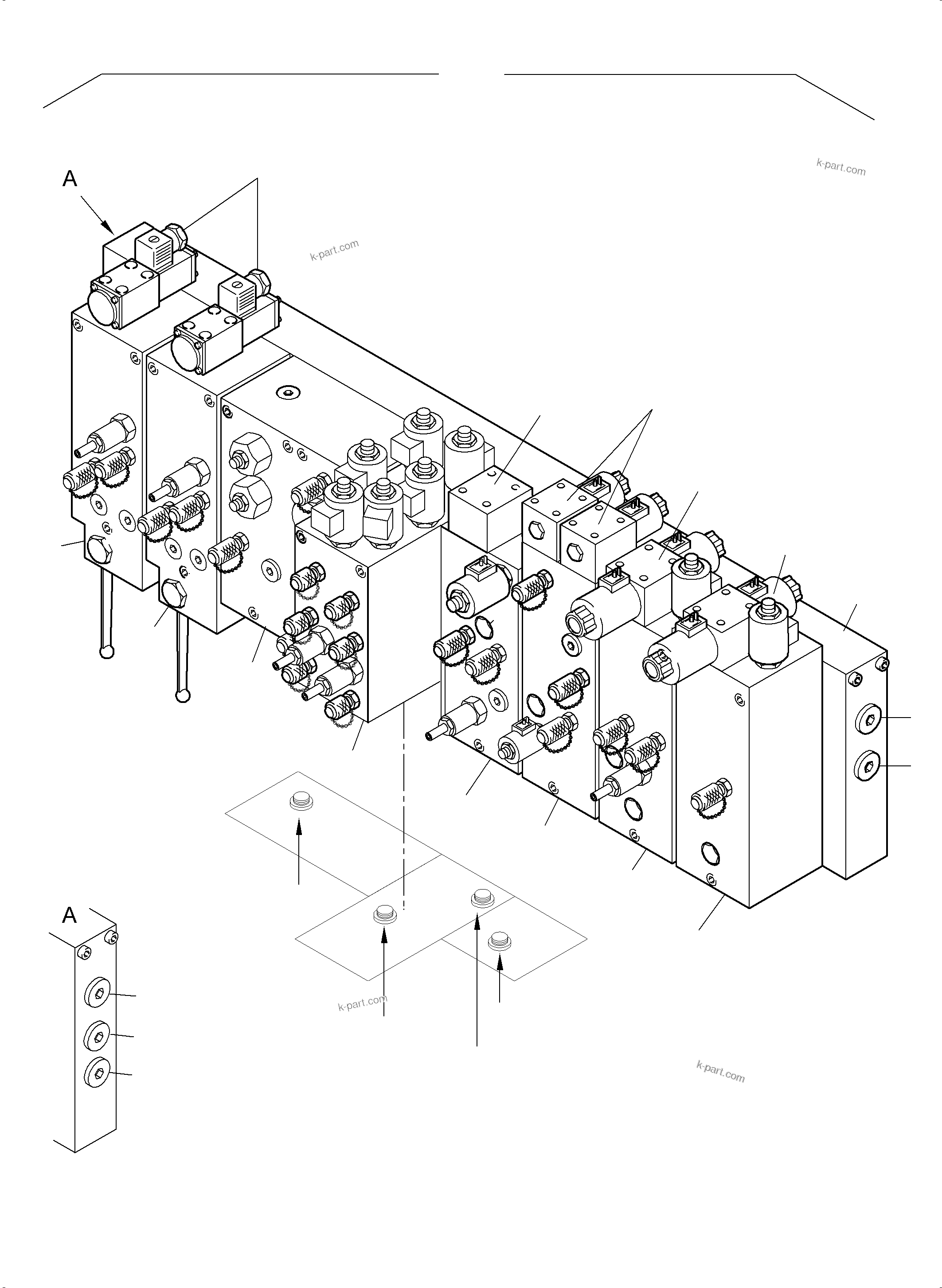 Komatsu parts book diagram for PC8000-6E S/N 12088: CARTRIDGE BLOCK