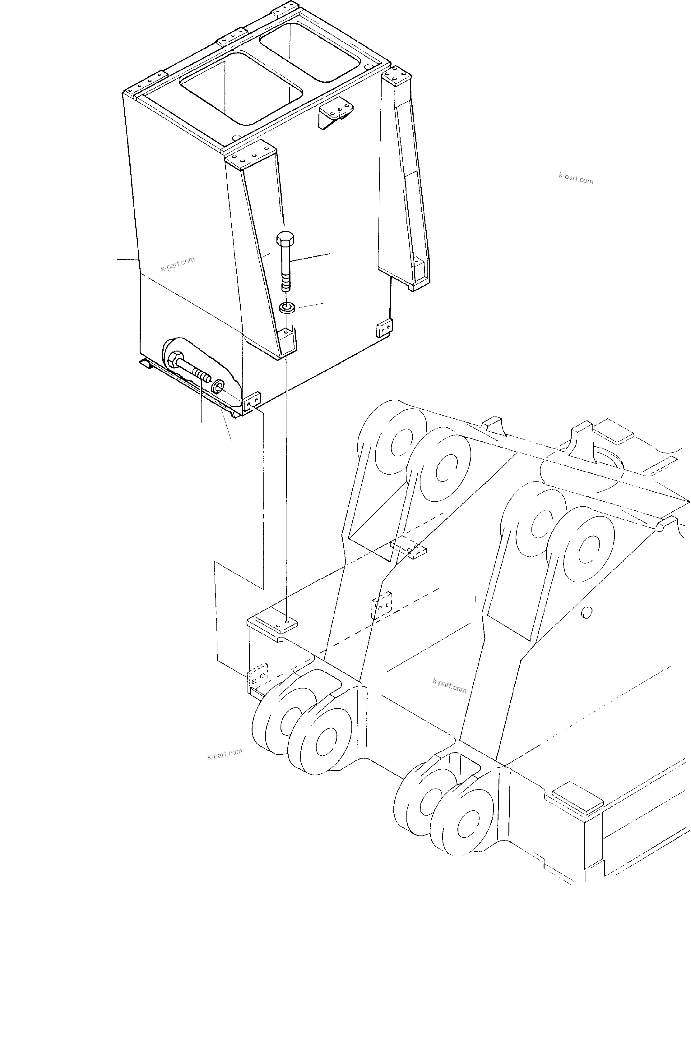 Komatsu parts book diagram for PC8000-6E S/N 12088: CAB SUPPORT MOUNTING