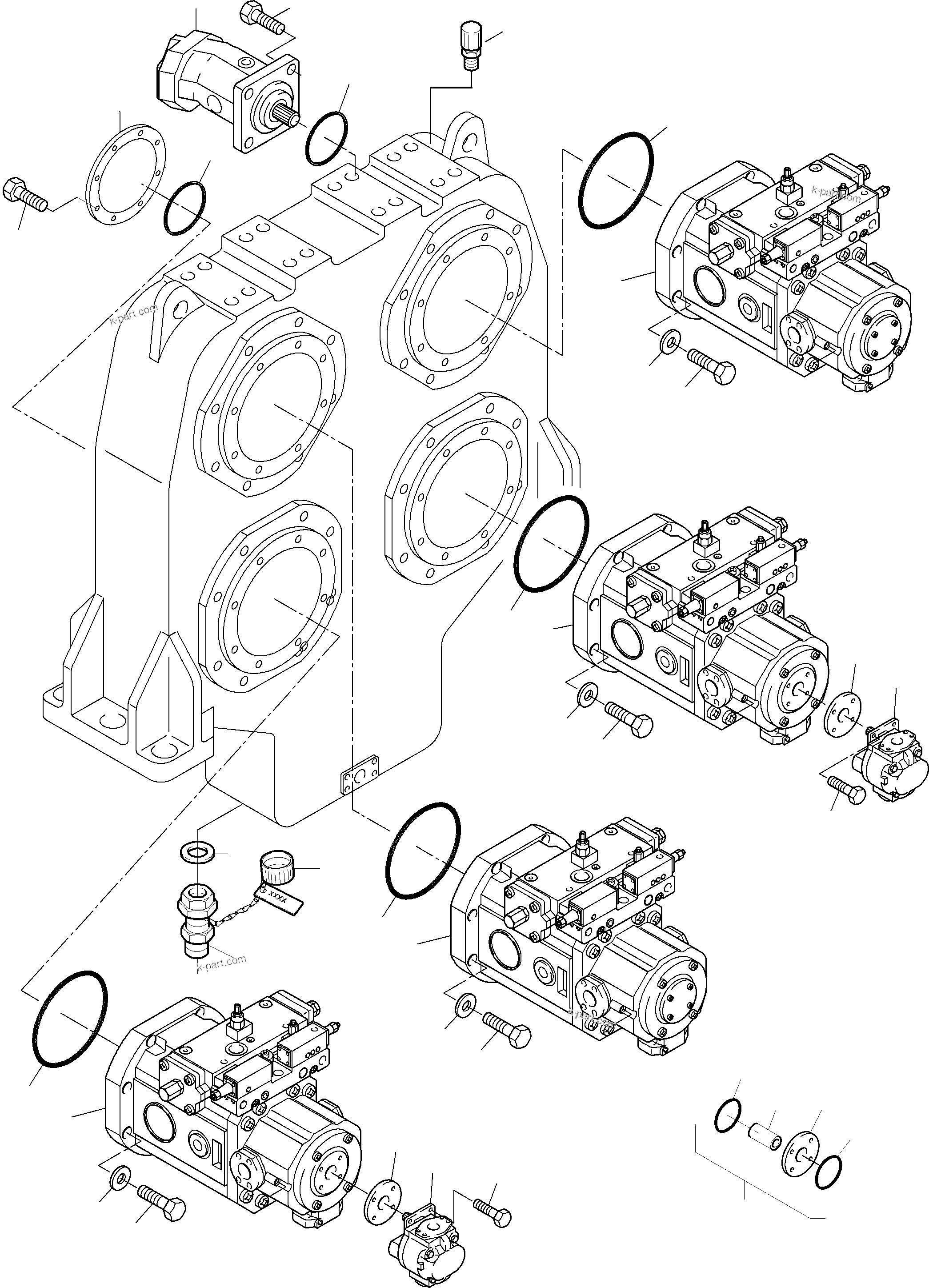 Komatsu parts book diagram for PC8000-6E S/N 12088: PUMP ARR.
