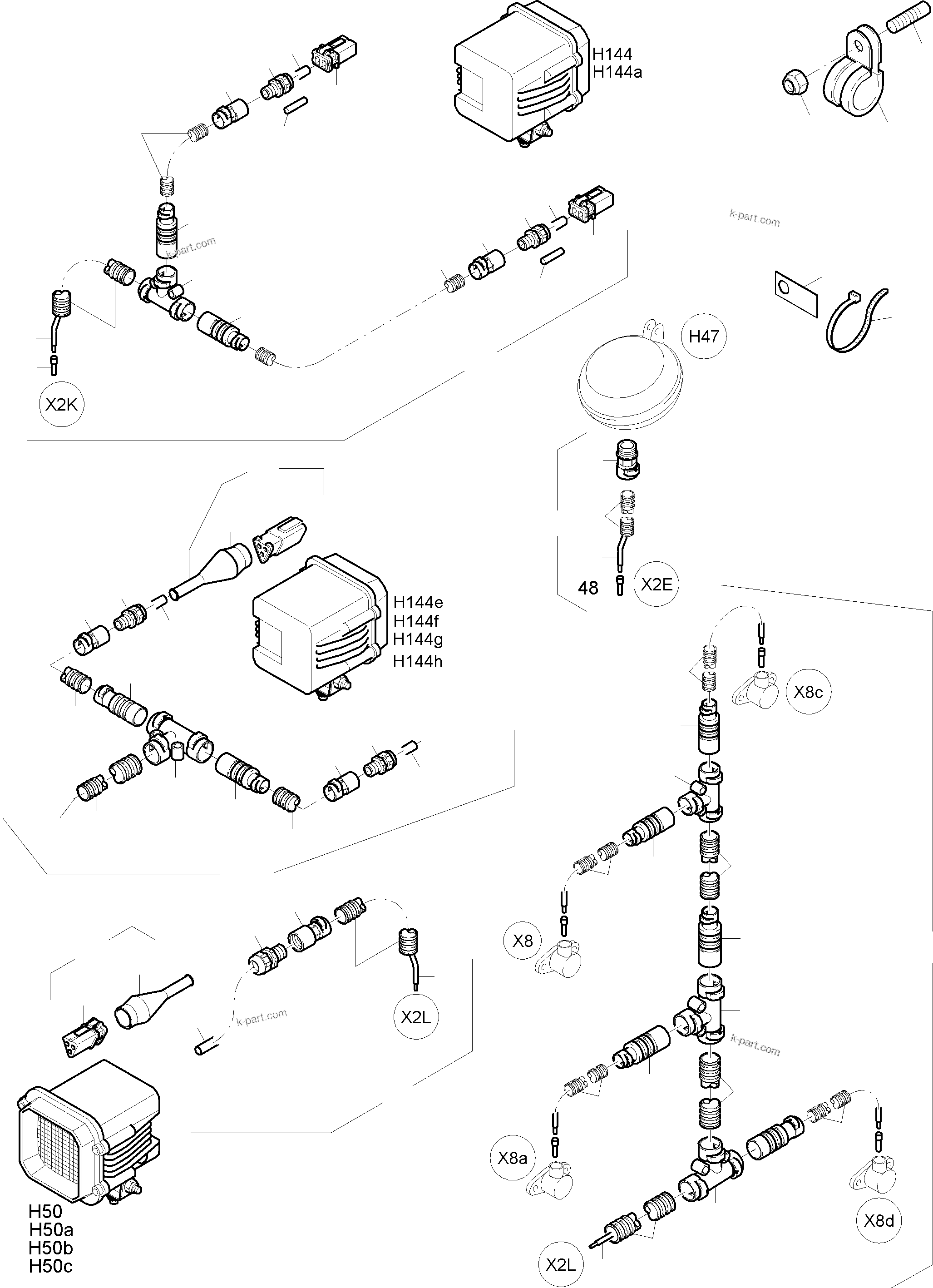 Komatsu parts book diagram for PC8000-6E S/N 12088: LIGHTING EQUIPMENT