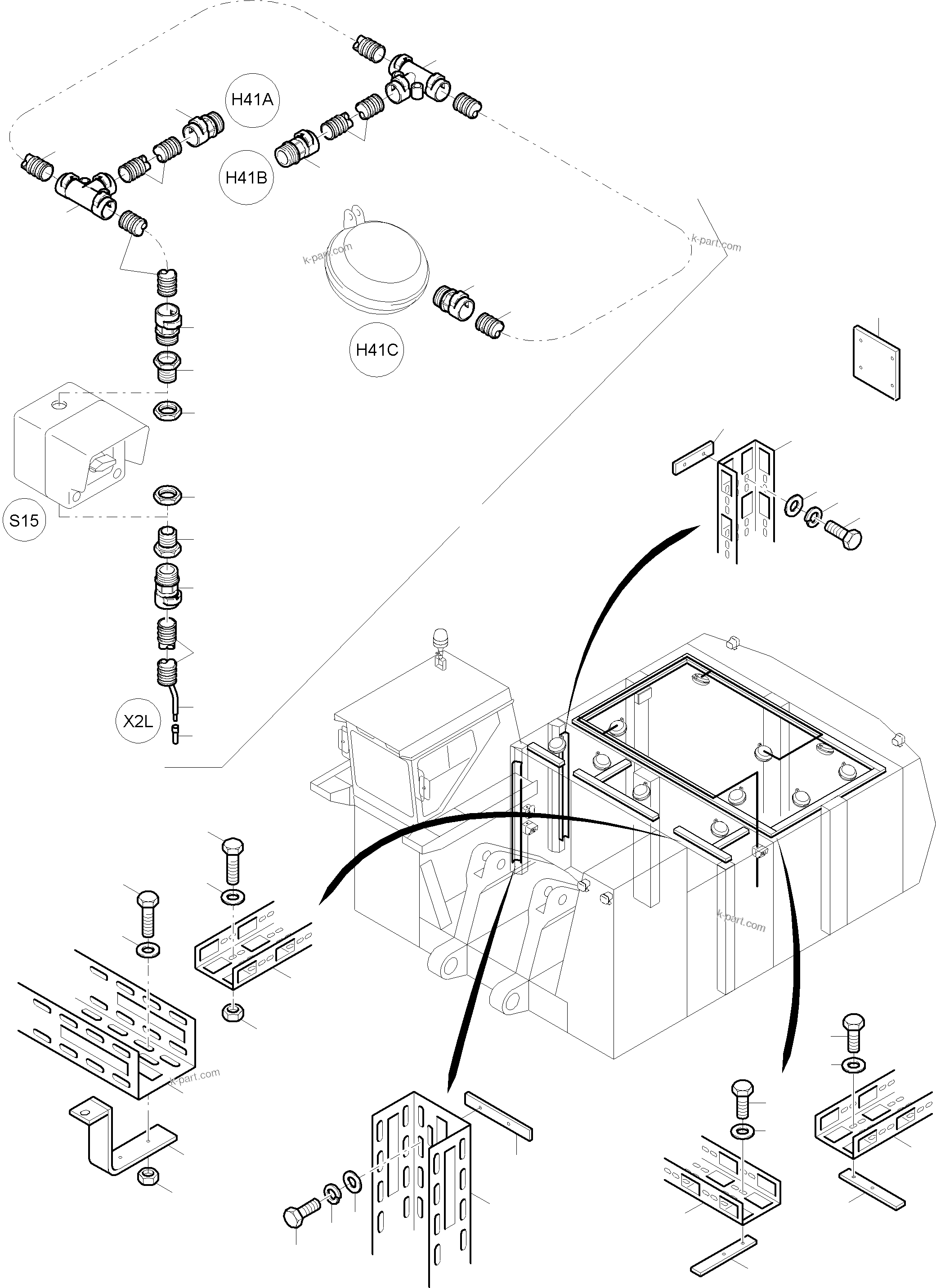 Komatsu parts book diagram for PC8000-6E S/N 12088: LIGHTING EQUIPMENT