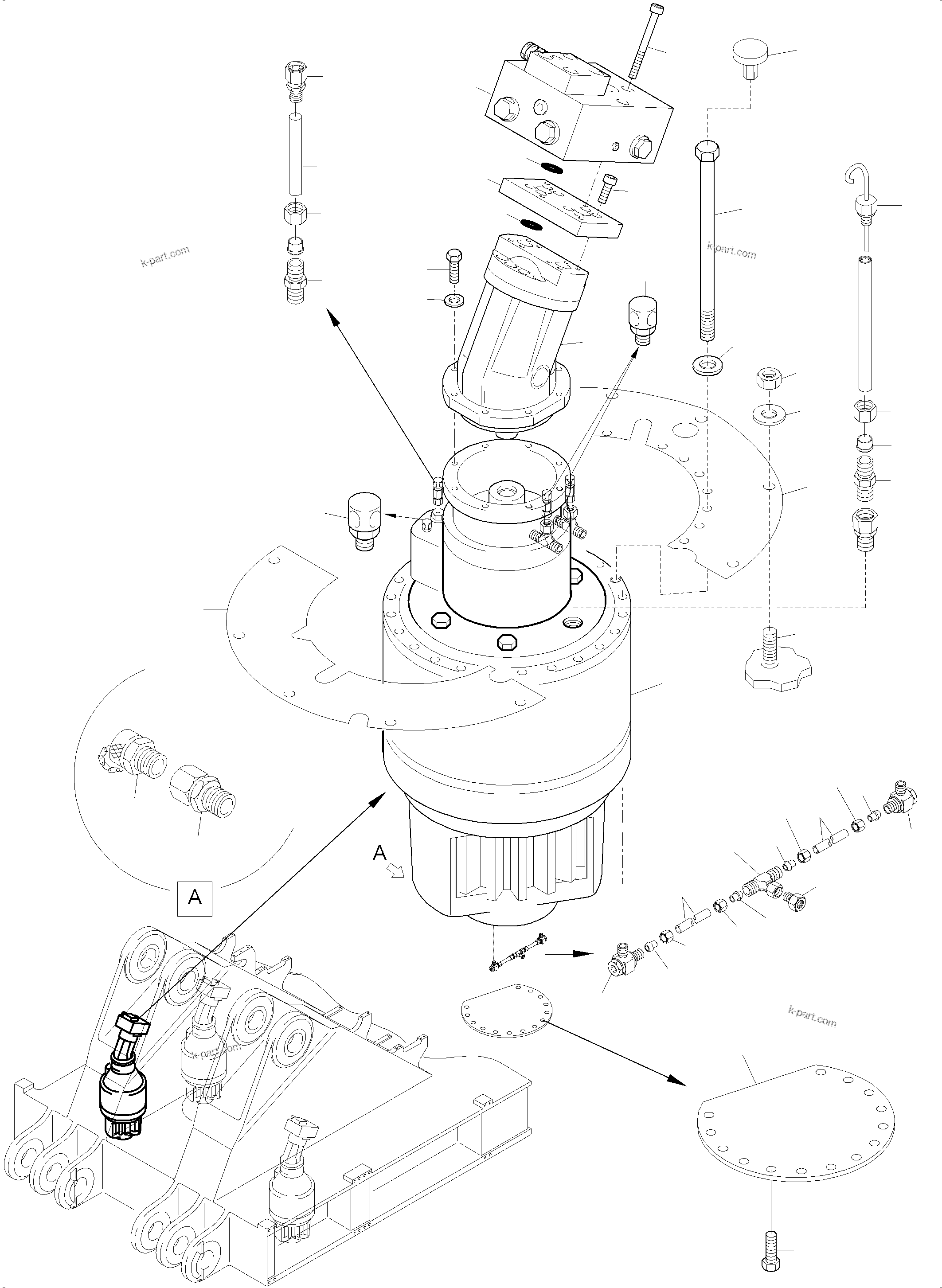 Komatsu parts book diagram for PC8000-6E S/N 12088: SLEW GEAR ARR.