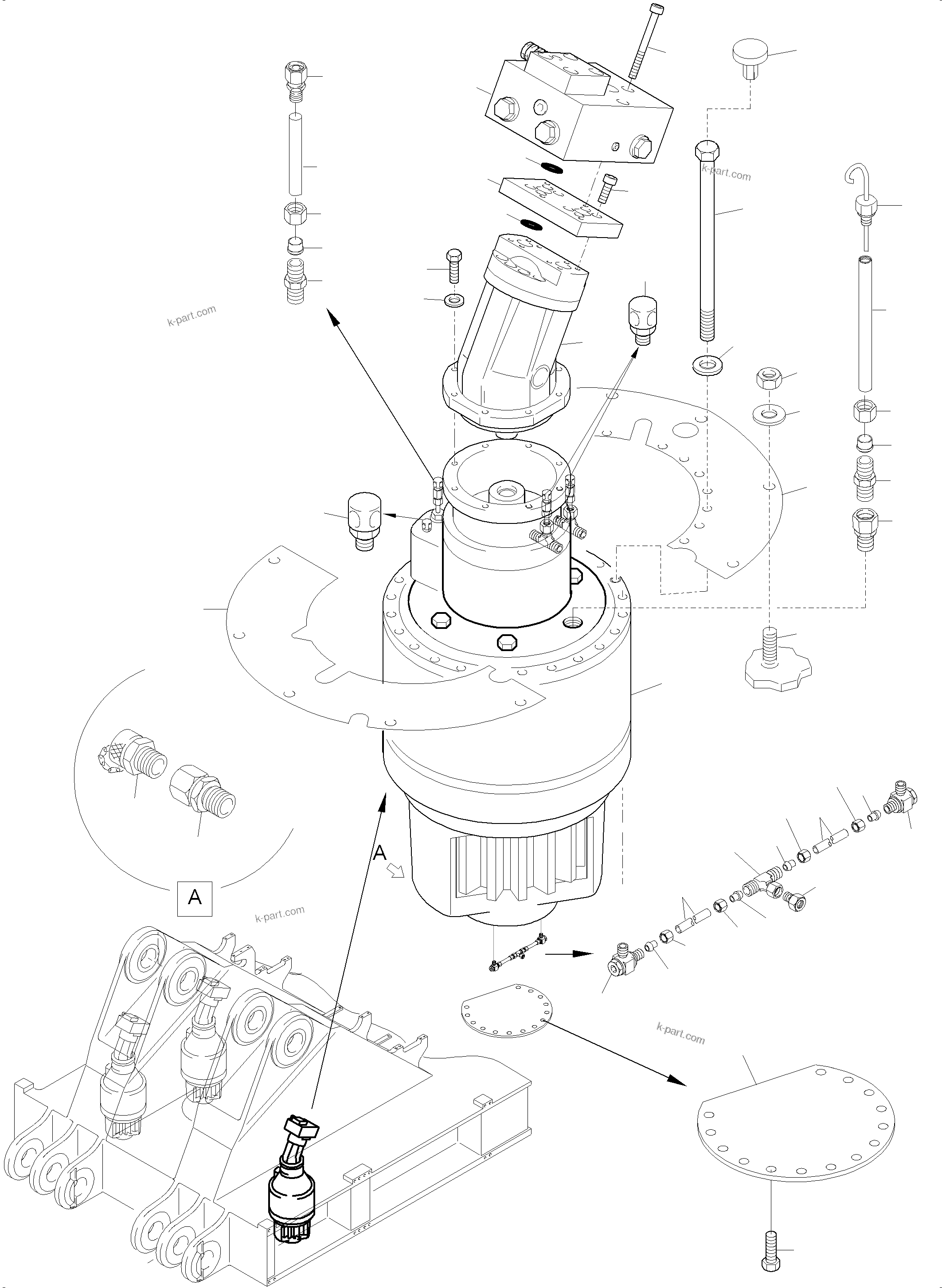Komatsu parts book diagram for PC8000-6E S/N 12088: SLEW GEAR ARR.