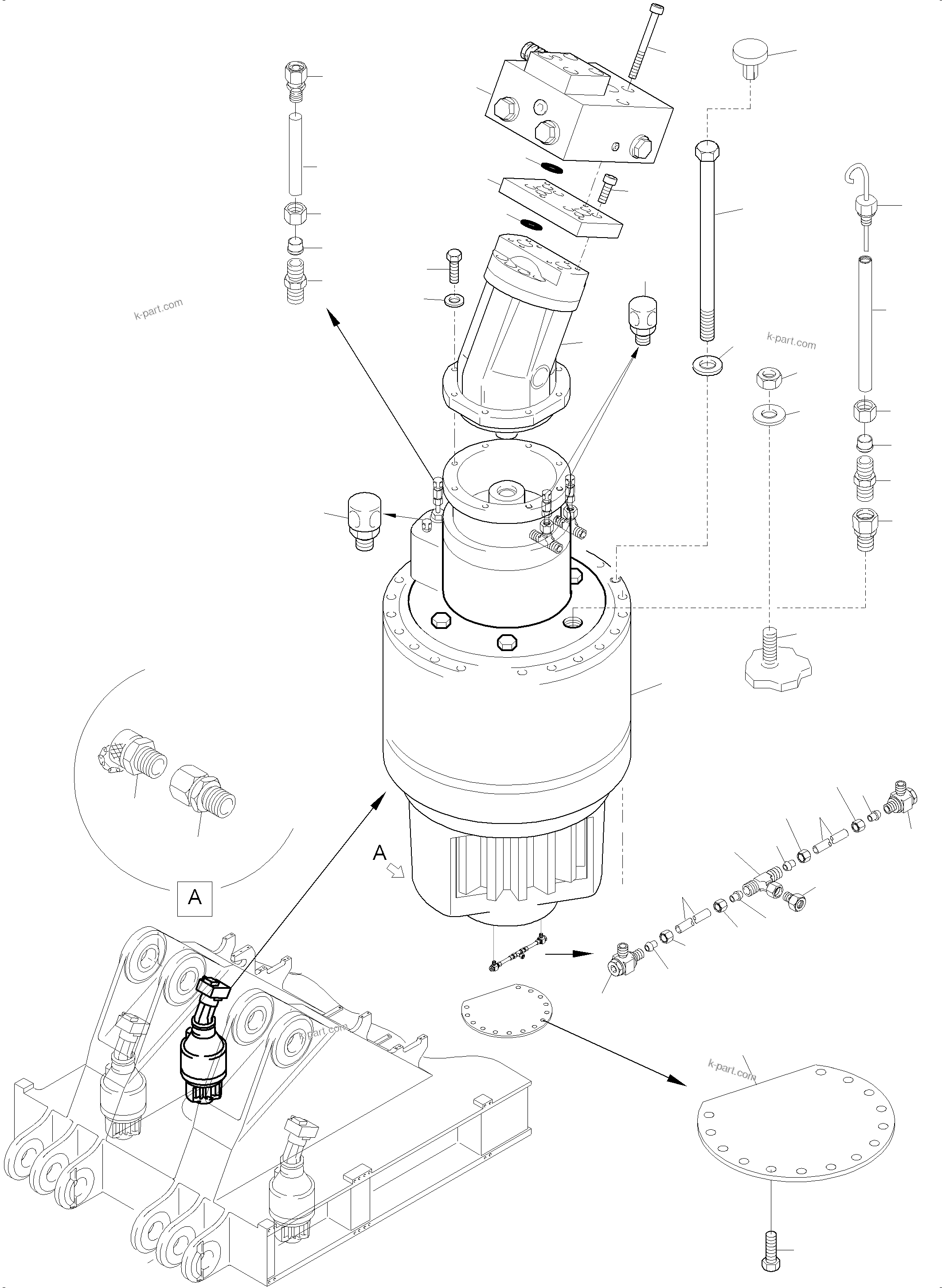 Komatsu parts book diagram for PC8000-6E S/N 12088: SLEW GEAR ARR.