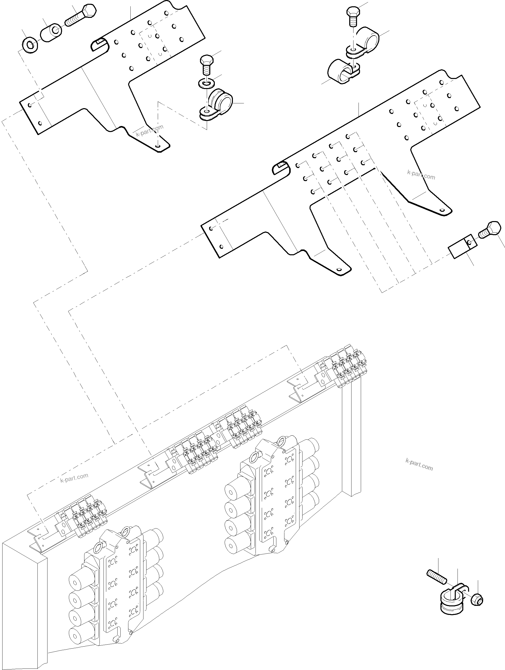 Komatsu parts book diagram for PC8000-6E S/N 12088: CABLES - CONTROL BLOCKS
