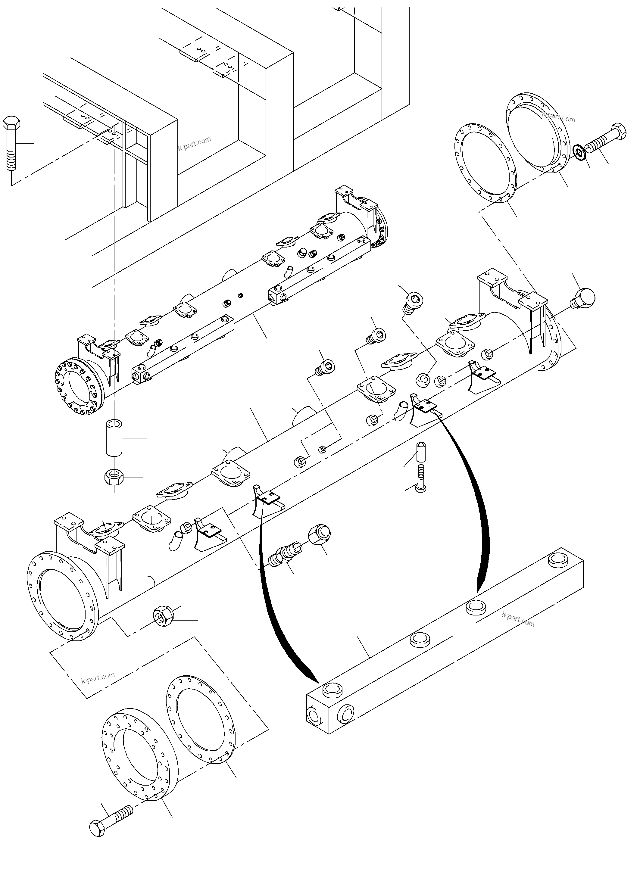 Komatsu parts book diagram for PC8000-6E S/N 12088: SUCTION TANK