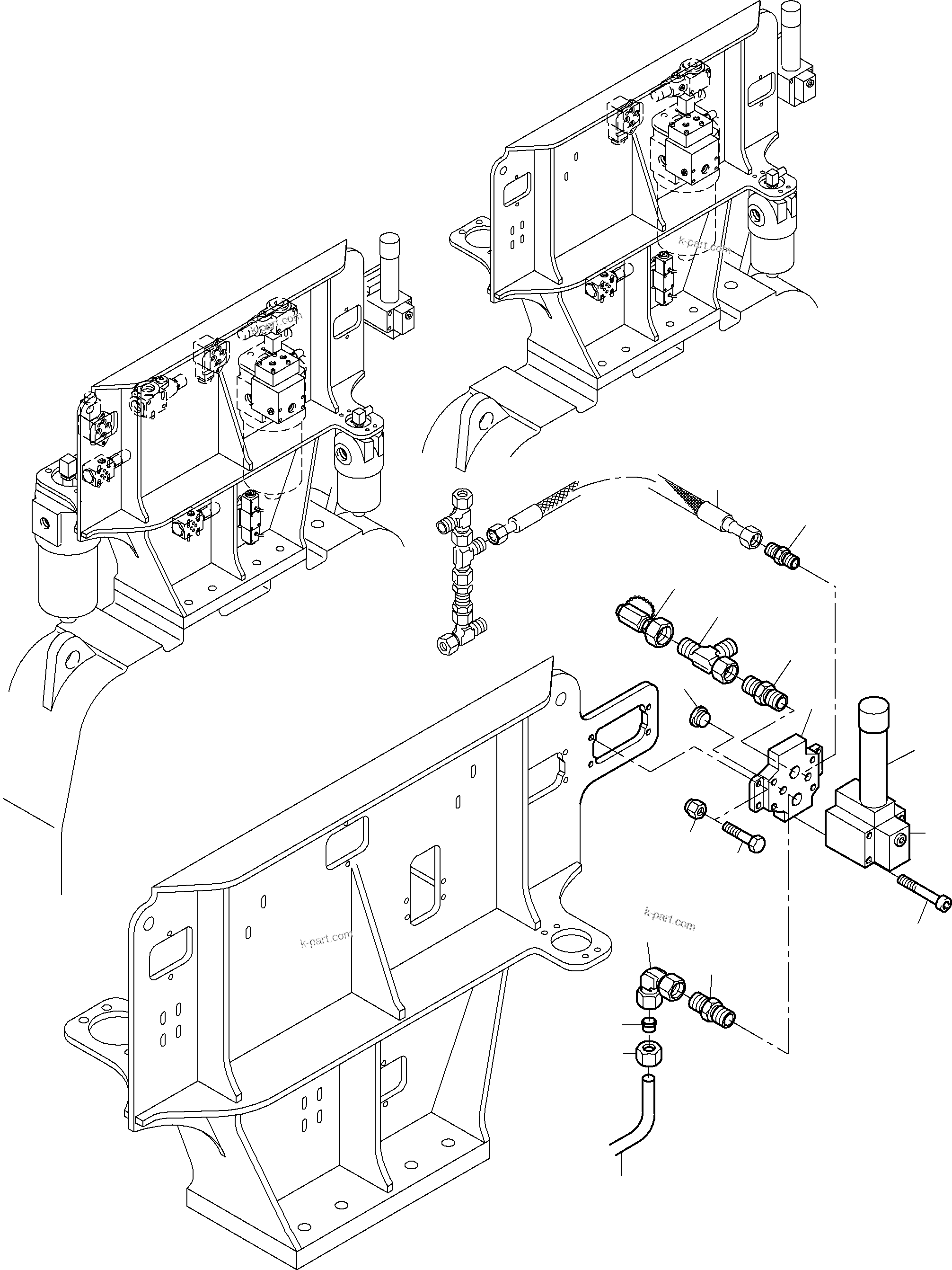 Komatsu parts book diagram for PC8000-6E S/N 12088: HYDR. FOR AUX. OIL COOLER
