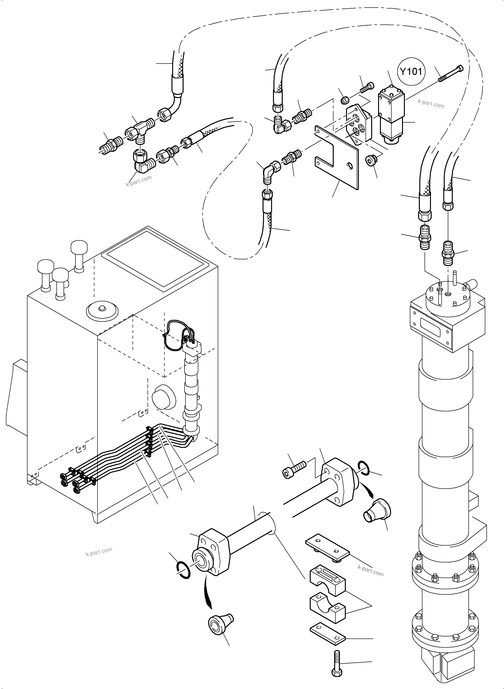 Komatsu parts book diagram for PC8000-6E S/N 12088: PIPING - MAIN OIL TANK