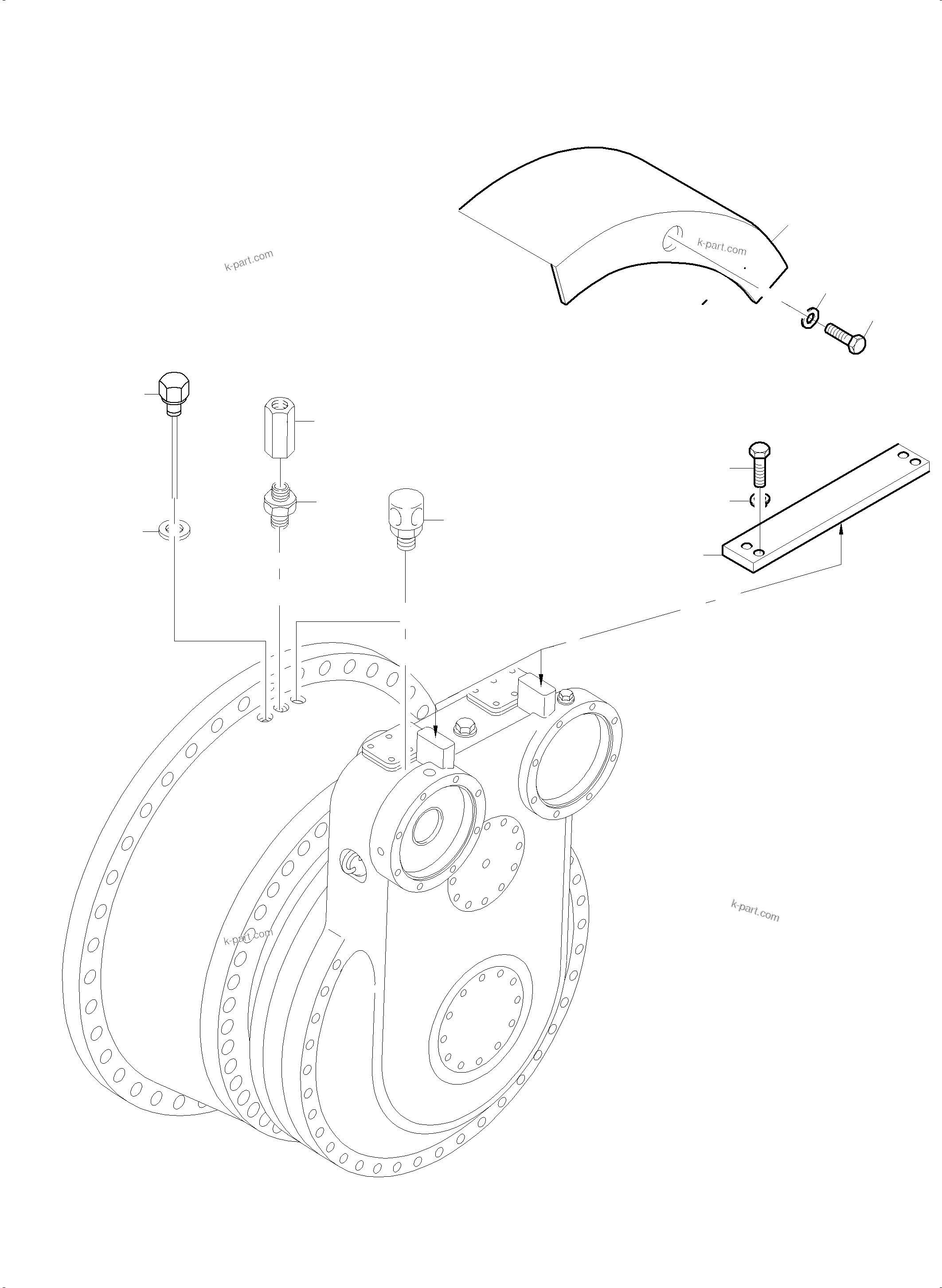 Komatsu parts book diagram for PC8000-6E S/N 12088: TRACK GROUP - DRIVE SPROCKET SIDE, R.H. AND L.H.