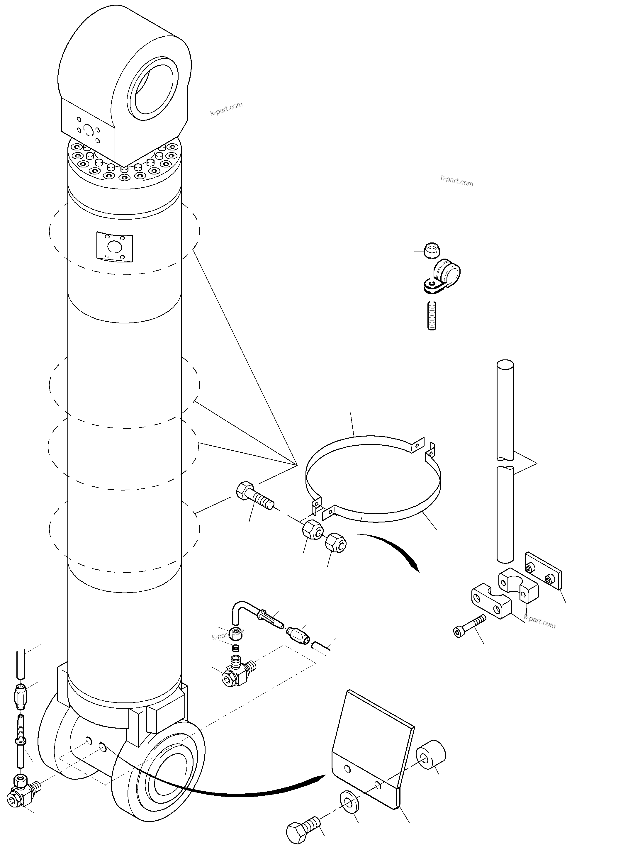 Komatsu parts book diagram for PC8000-6E S/N 12088: PIPES - BUCKET CYLINDER R.H. AND L.H.