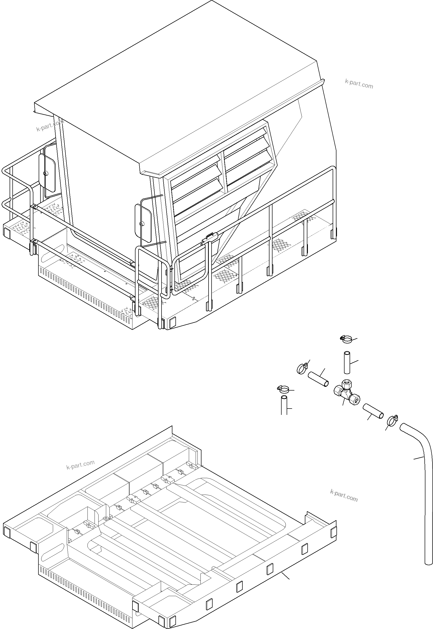 Komatsu parts book diagram for PC8000-6E S/N 12088: CAB MOUNTING