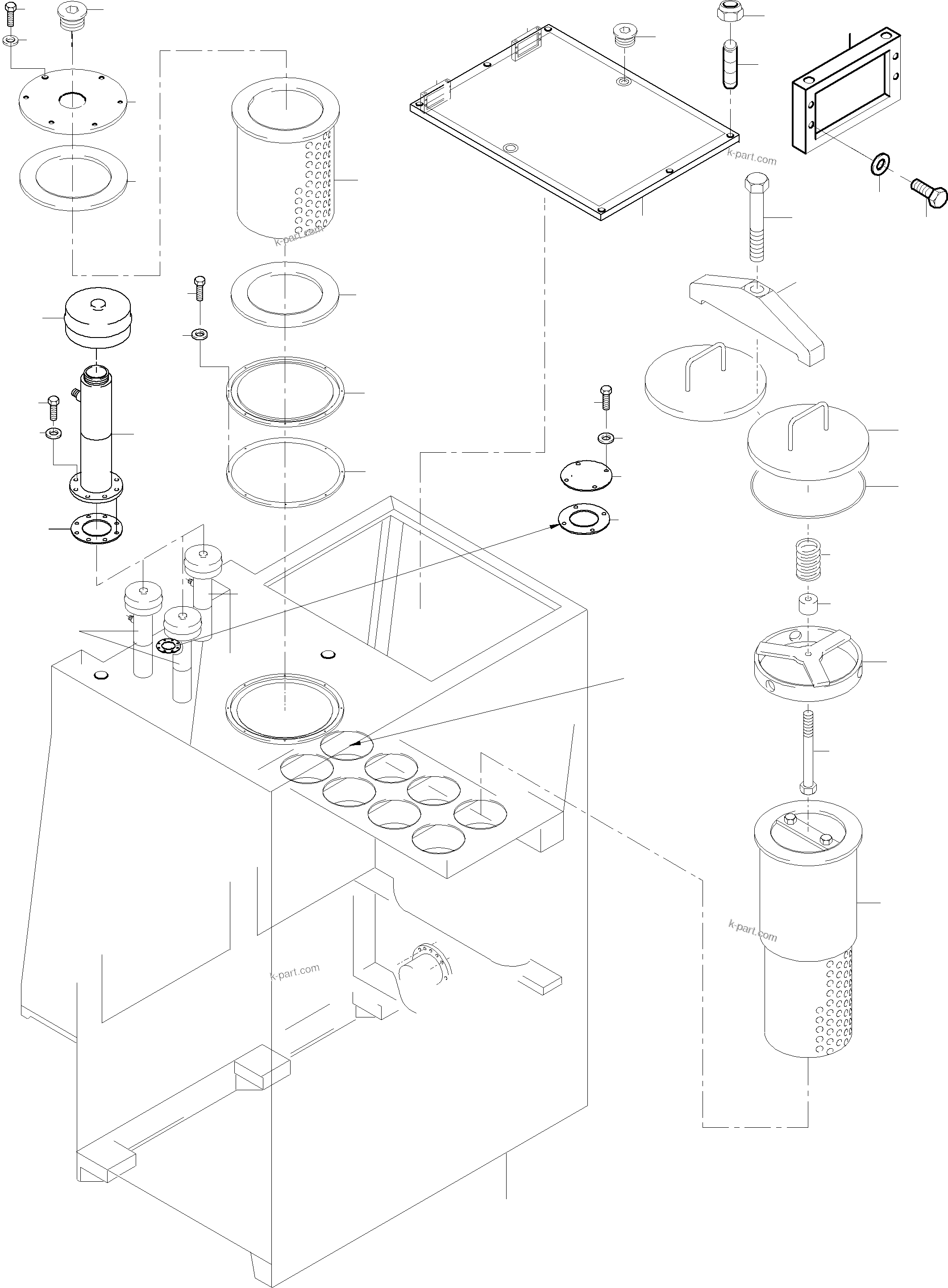 Komatsu parts book diagram for PC8000-6E S/N 12088: MAIN OIL TANK