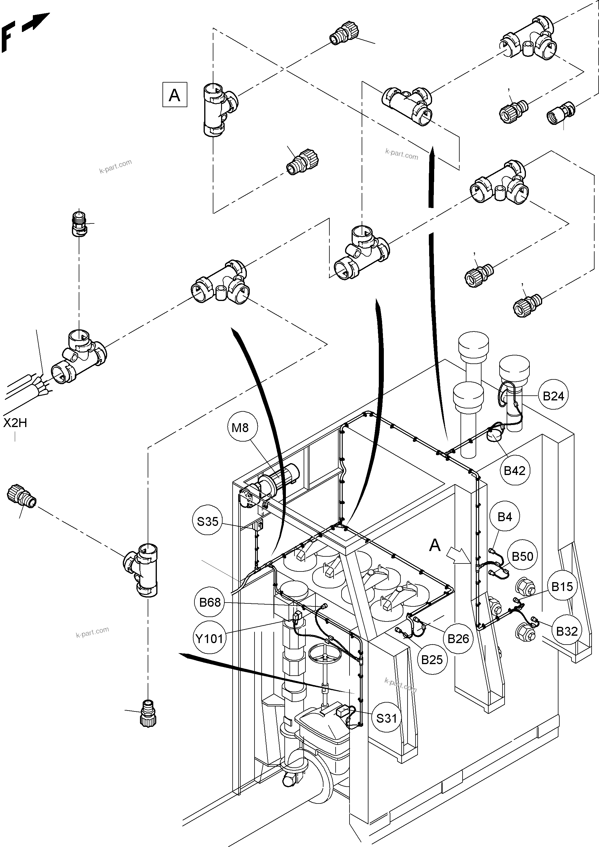 Komatsu parts book diagram for PC8000-6E S/N 12088: ELECTRIC - OIL TANK