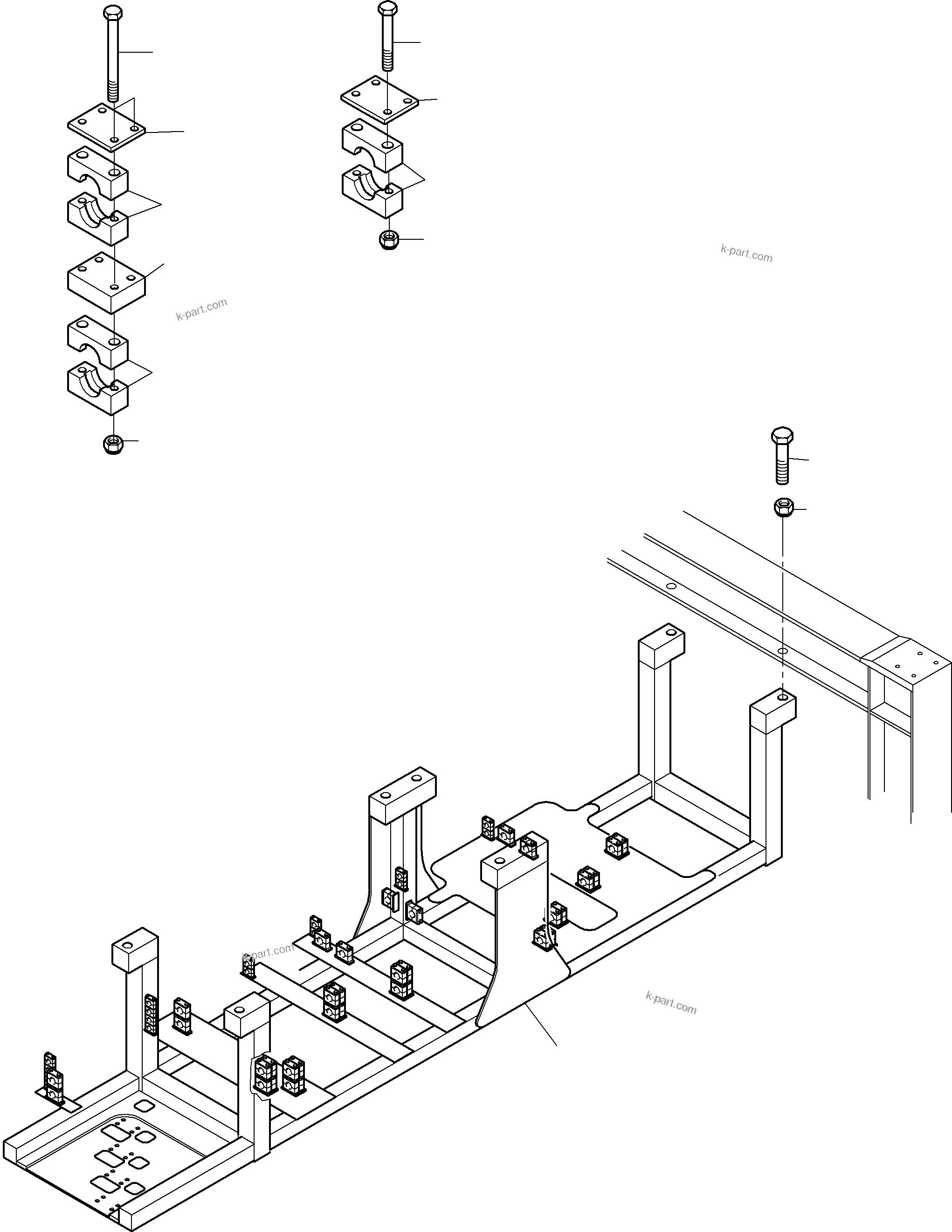 Komatsu parts book diagram for PC8000-6E S/N 12088: PRESSURE LINES, MAIN PUMPS - H.P. FILTER
