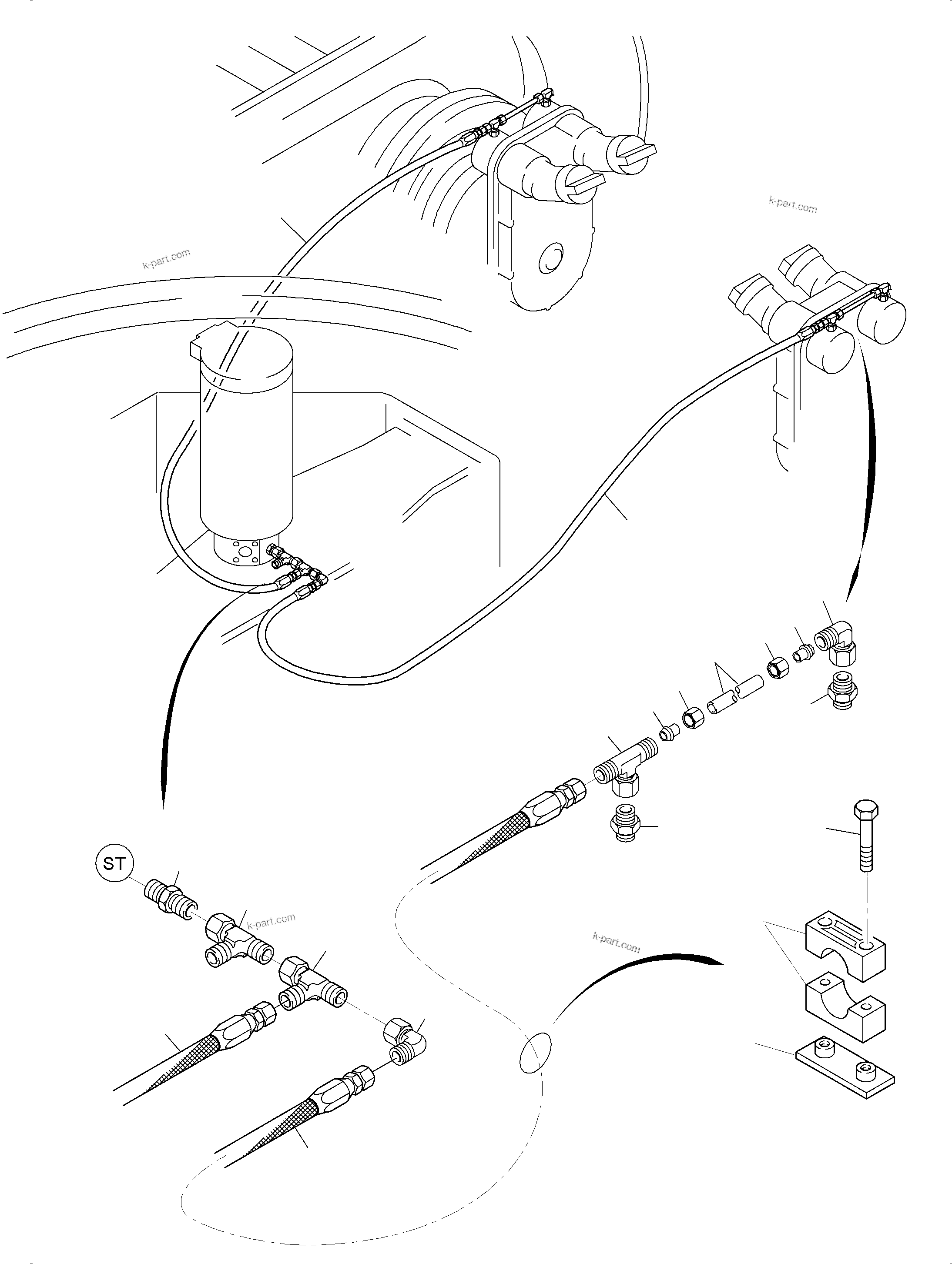 Komatsu parts book diagram for PC8000-6E S/N 12088: DRIVE GEAR BOX - BRAKE CONTROL