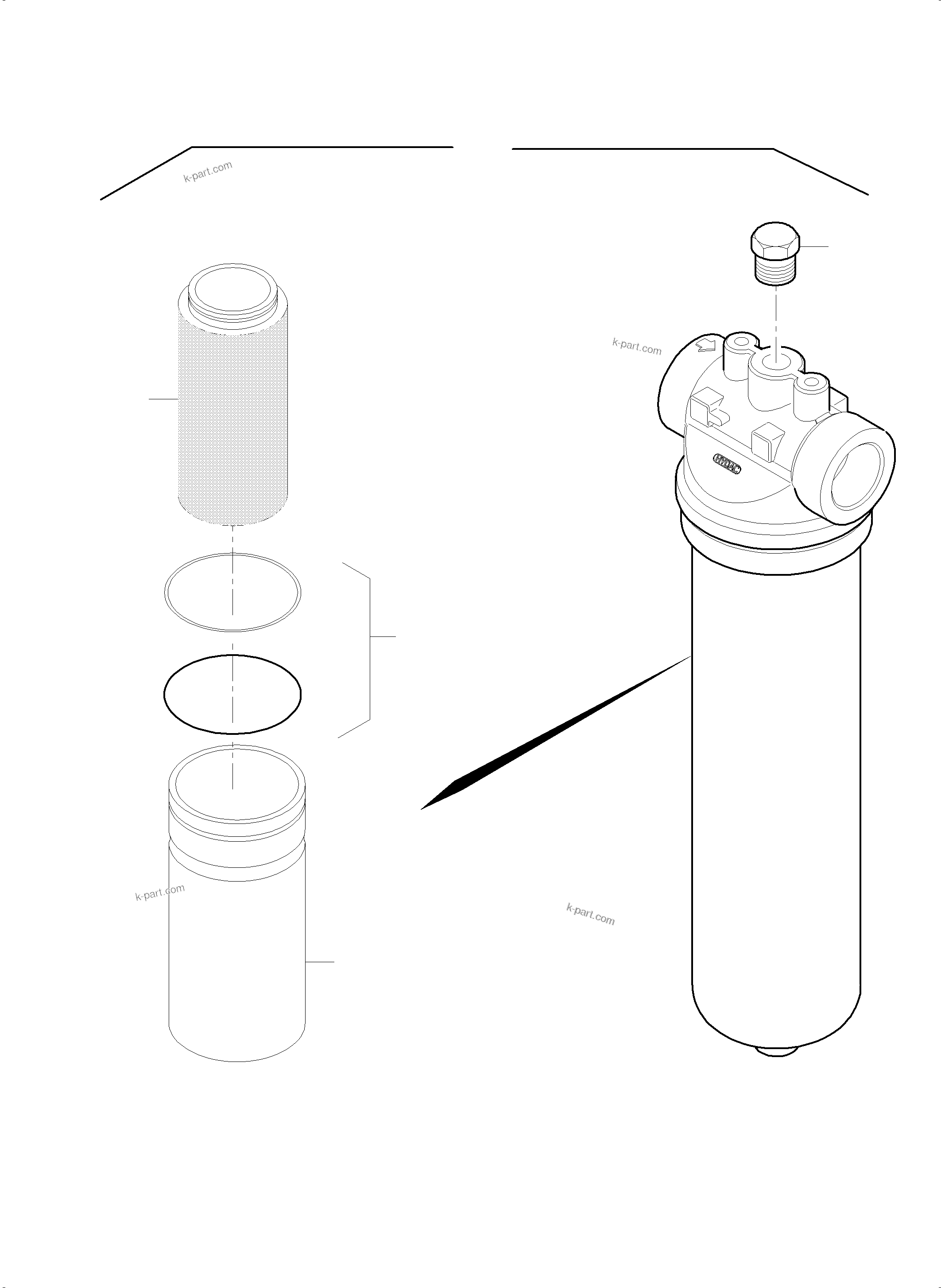Komatsu parts book diagram for PC8000-6E S/N 12088: HYDRAULIC FILTER