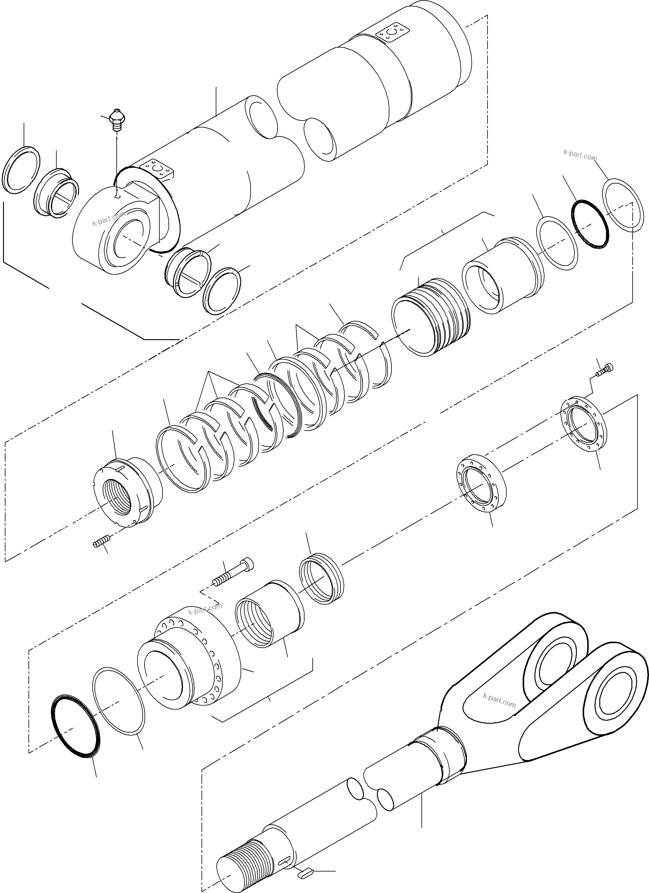 Komatsu parts book diagram for PC8000-6E S/N 12088: HYDR.-CYLINDER