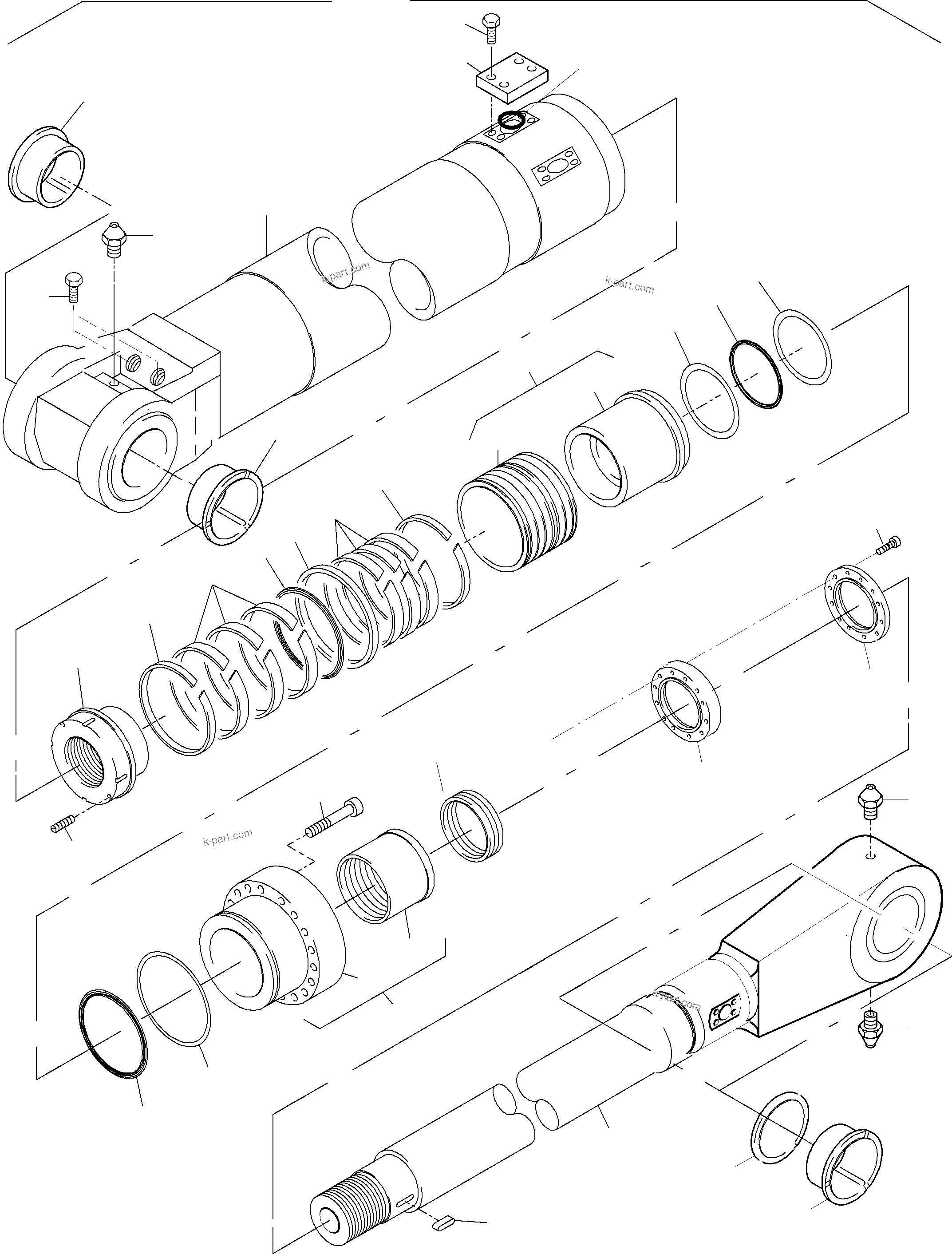 Komatsu parts book diagram for PC8000-6E S/N 12088: HYDR.-CYLINDER