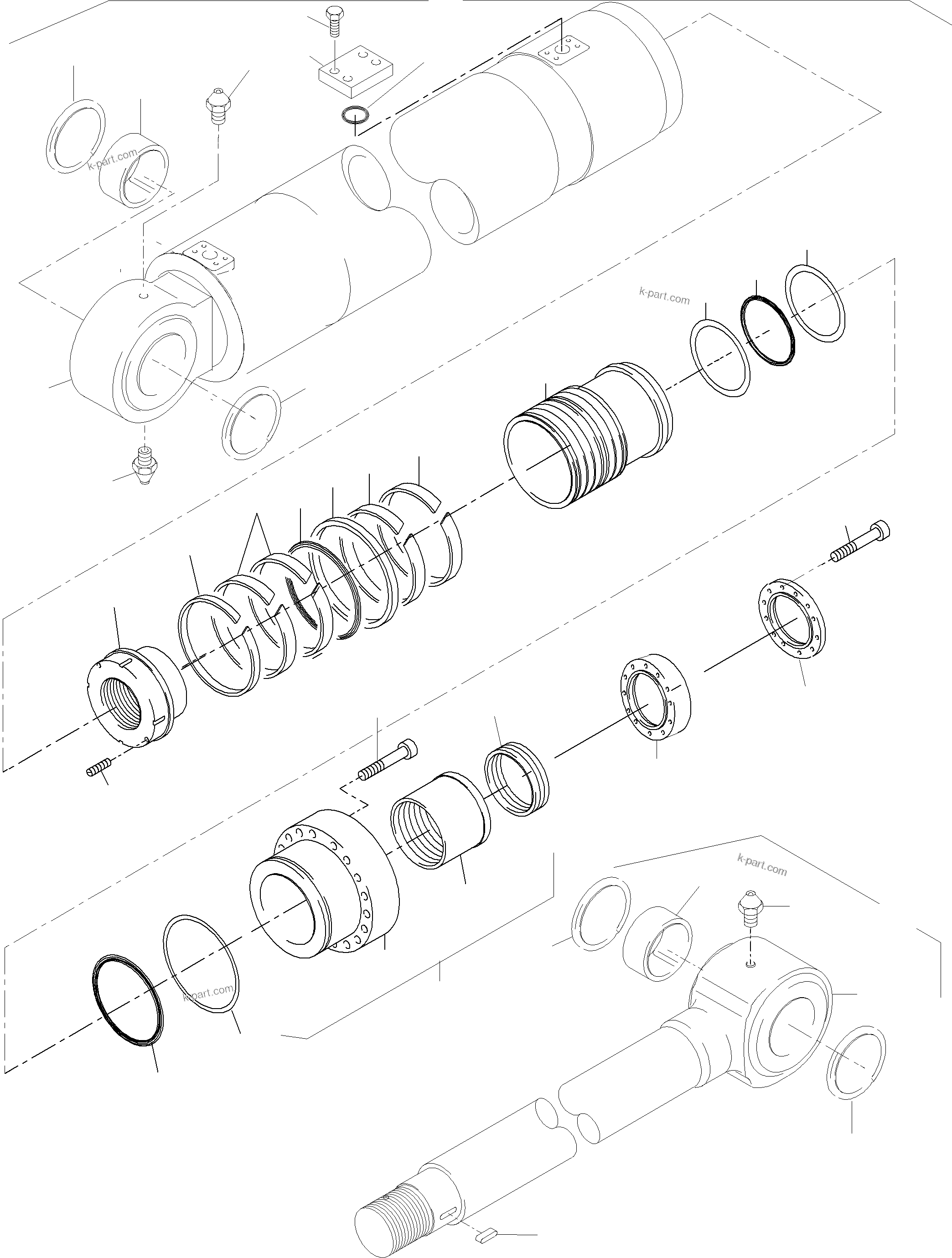 Komatsu parts book diagram for PC8000-6E S/N 12088: HYDRAULIC CYLINDER
