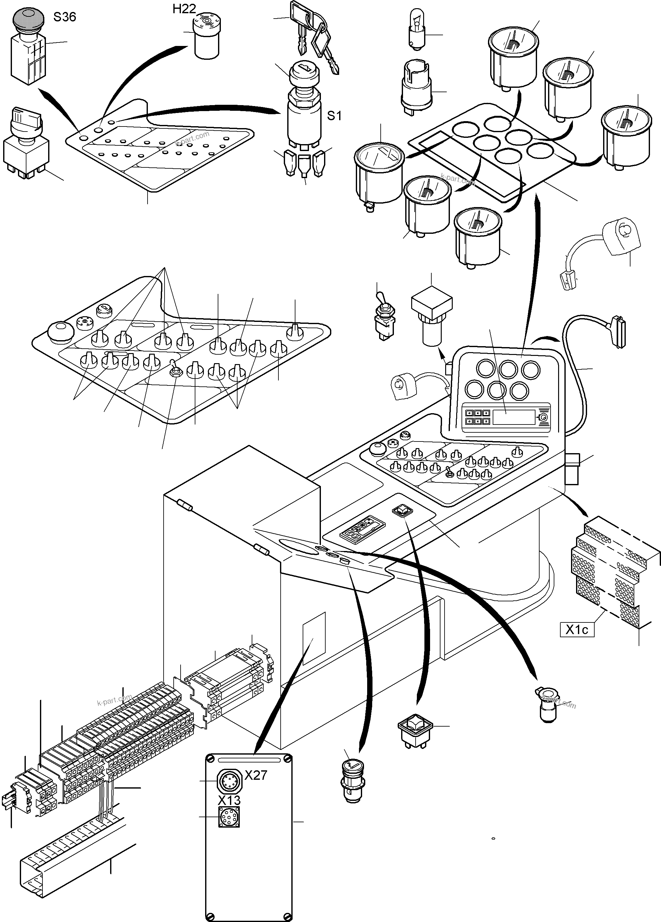 Komatsu parts book diagram for PC8000-6E S/N 12088: OPERATION PANEL
